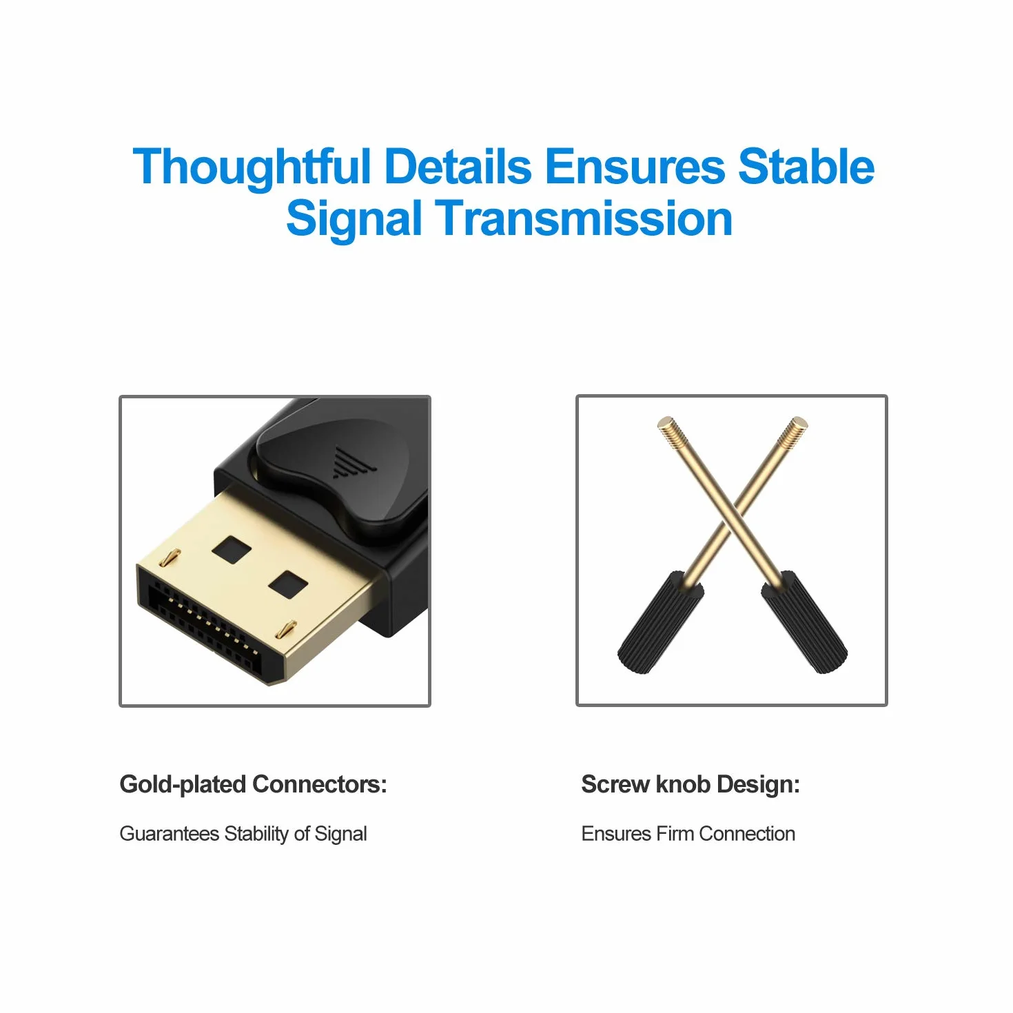 Rankie kabel DisplayPort na DVI pozłacany 1080p 1,8 m
