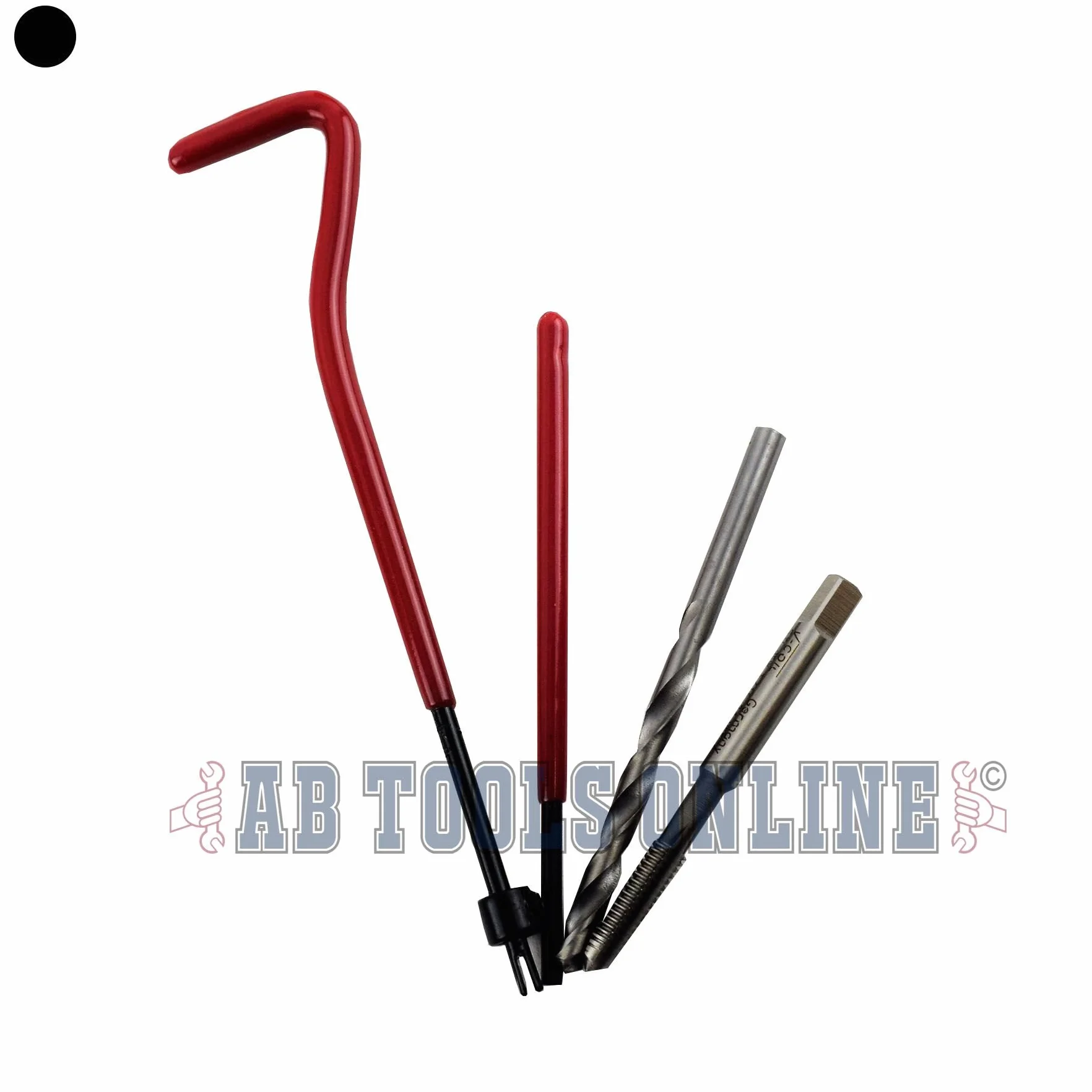 AB Tools Zestaw narzędzi do naprawy gwintów 3/8" x 16 BSW Whitworth Helicoil do uszkodzonych gwintów, zestaw 14-częściowy
