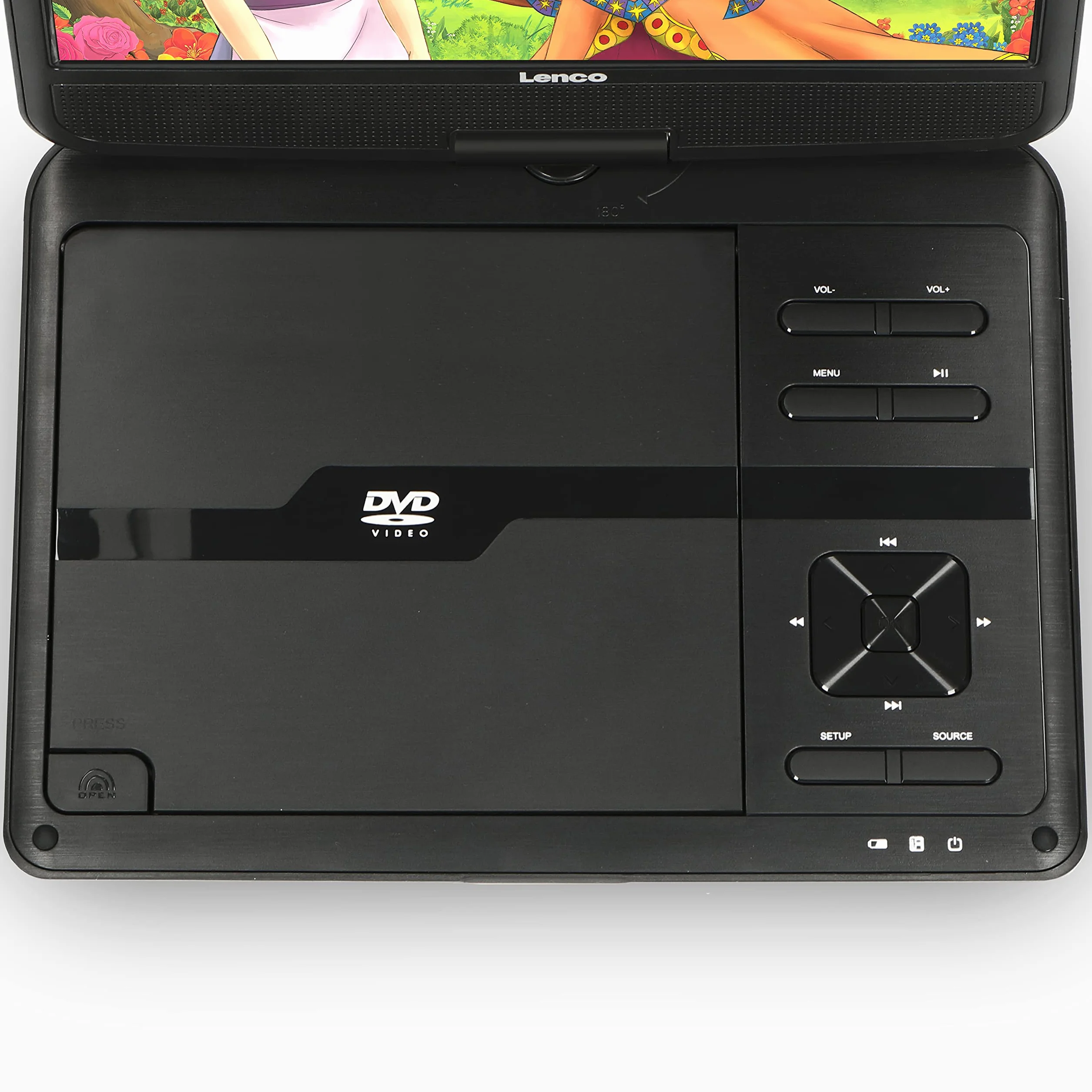Lenco 10 cali Przenośny Odtwarzacz DVD (1024 x 600 pikseli, 12 V, 1 W, Wbudowany Akumulator, USB, Czarny)