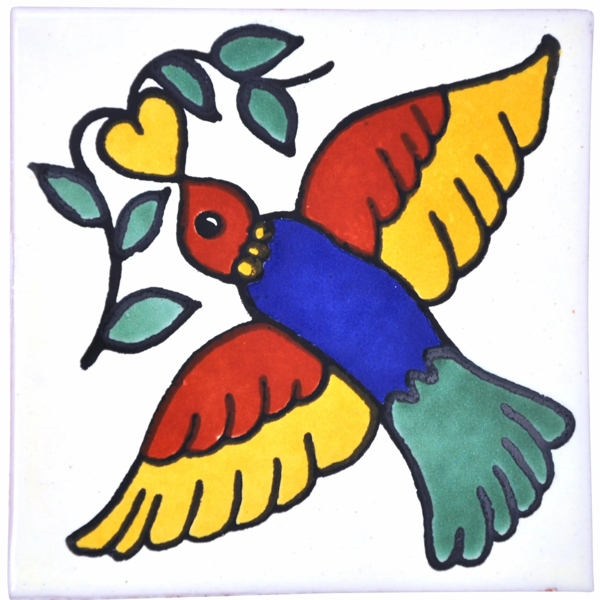 Tumia LAC - 10CM Hand Printed Ceramic Mexican Tile