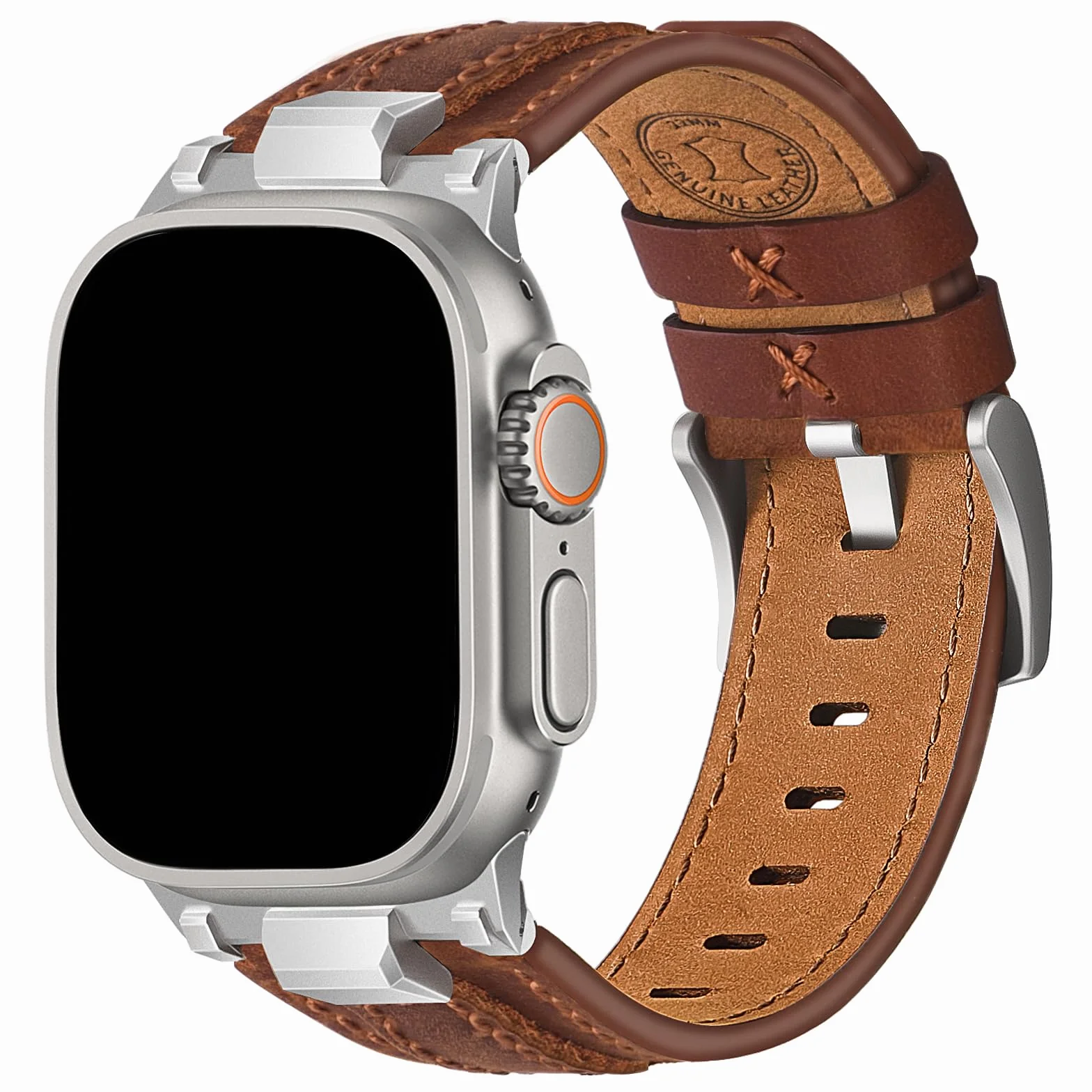 Wristitani Skórzany pasek kompatybilny z zegarkiem Apple Watch 44 mm, 45 mm, 46 mm, 42 mm, 49 mm, dla mężczyzn, pasek zastępczy do iWatch Ultra 3/2/1 Series 11 10 9 8 7 SE3 SE2 SE 6 5 4 3