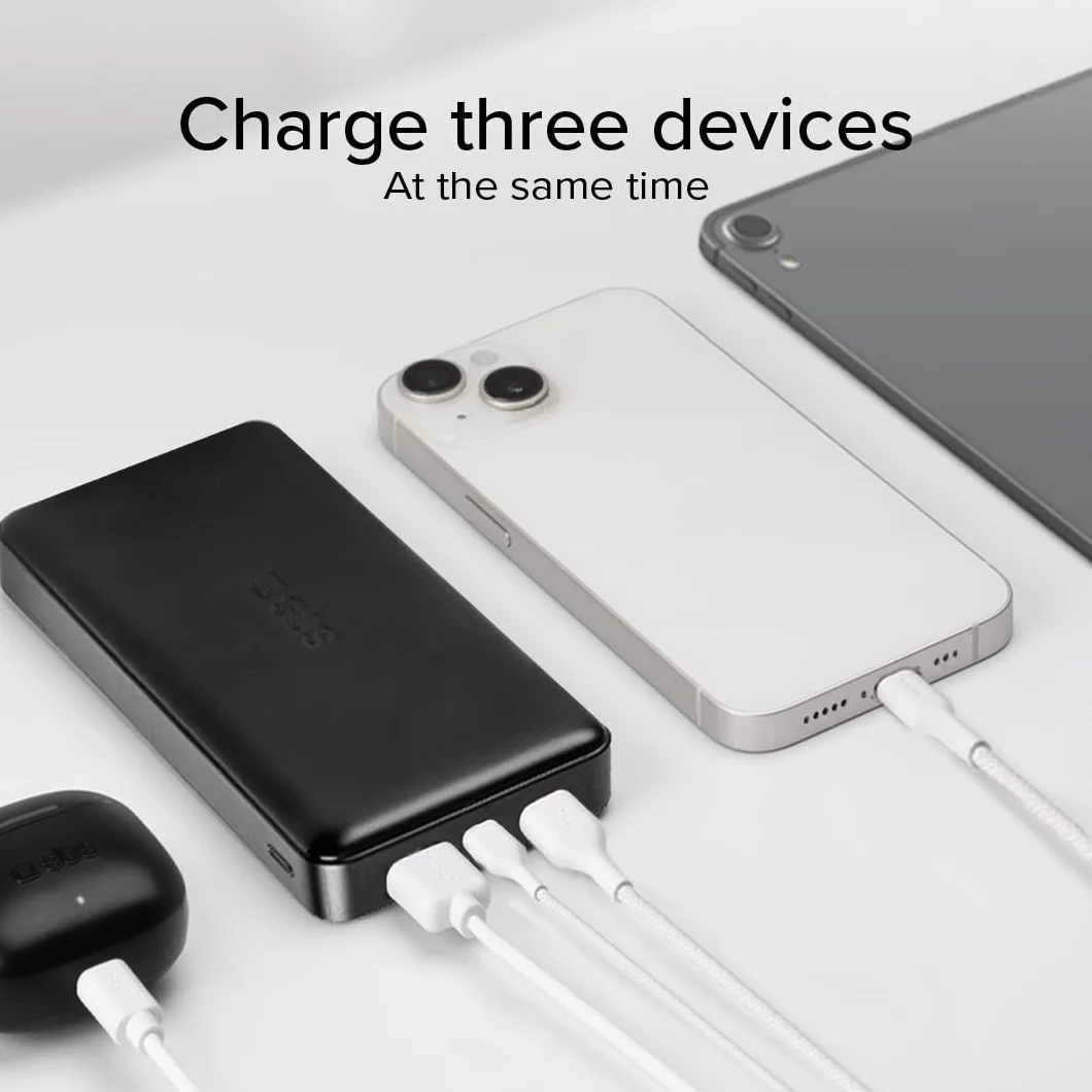 SBS PowerBank 20K SLIM 20000mAh Power Bank Szybkie Ładowanie USB-C USB-A Czarny