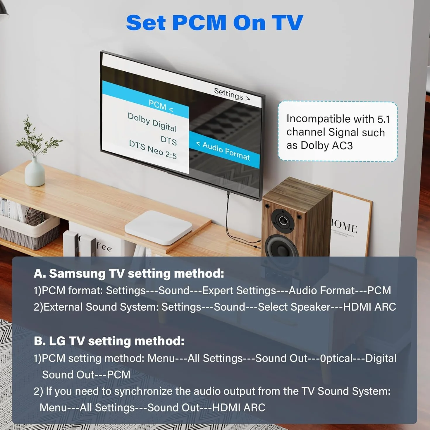 192 kHz jednokierunkowy kabel konwertera audio 3 m, HDMI ARC/eARC na 2RCA, zasilany przez USB, ekstraktor stereo L/R do TV do kina domowego, wzmacniacz systemowy / stare głośniki, soundbar