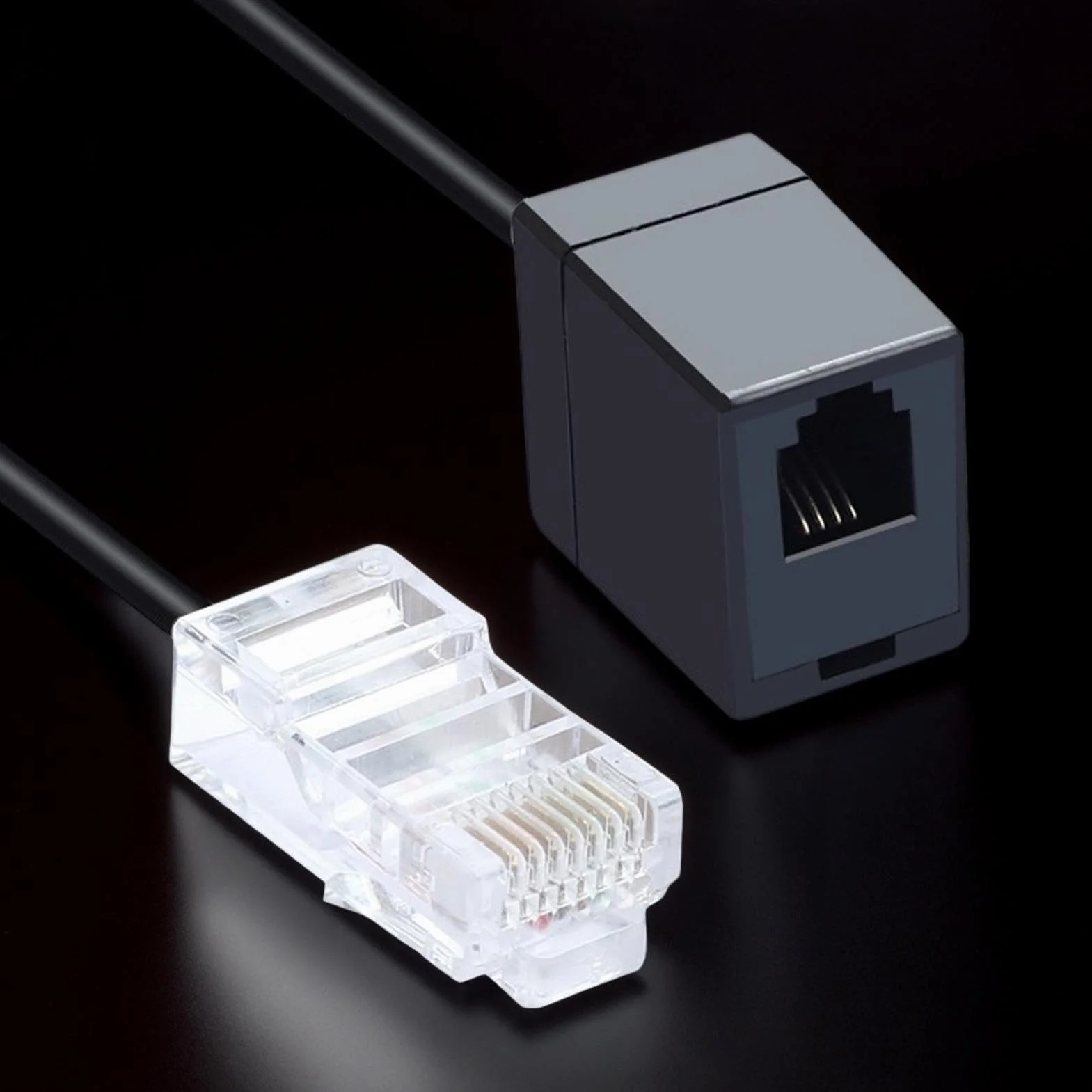 Kabel konwertera RJ11 do RJ45, adapter telefoniczny 8P4C do 6P4C, złącze linii stacjonarnej