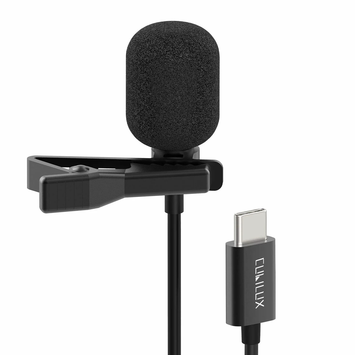 Cubilux USB C Lavalier MIC, mikrofon zewnętrzny do iPhone 15+, iPad, Samsung S24/S23/S22/S21, Z Fold/Flip, Tab S9/S8, 5 FT