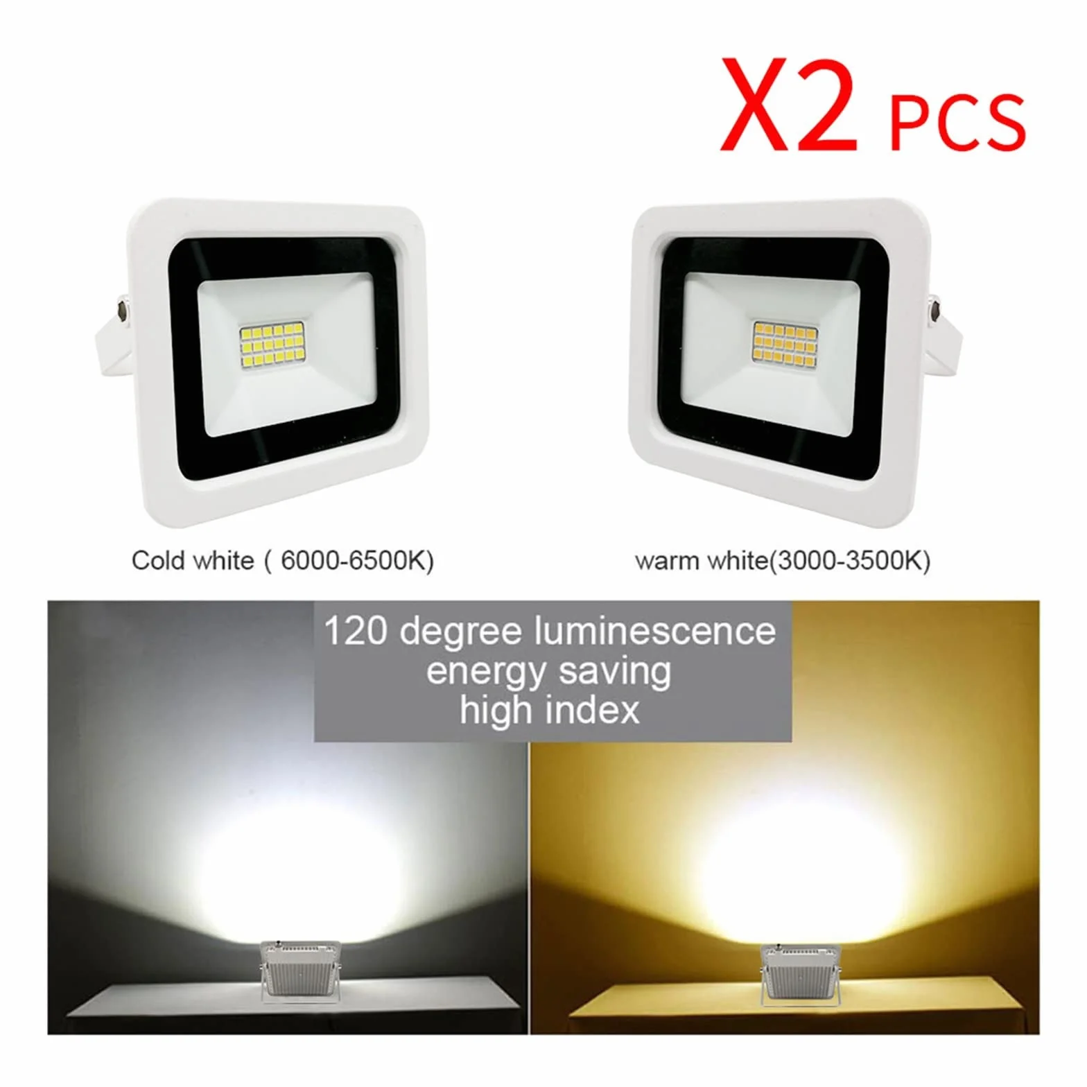 Światła bezpieczeństwa Zewnętrzne 2 szt. Reflektory LED 10 W 20 W 30 W 50 W 100 W Reflektory LED ŚWIATŁO POWIERZCHNI IP68 Wodoodporne oświetlenie zewnętrzne Kinkiet do ogrodu, podwórka, garażu, drzw
