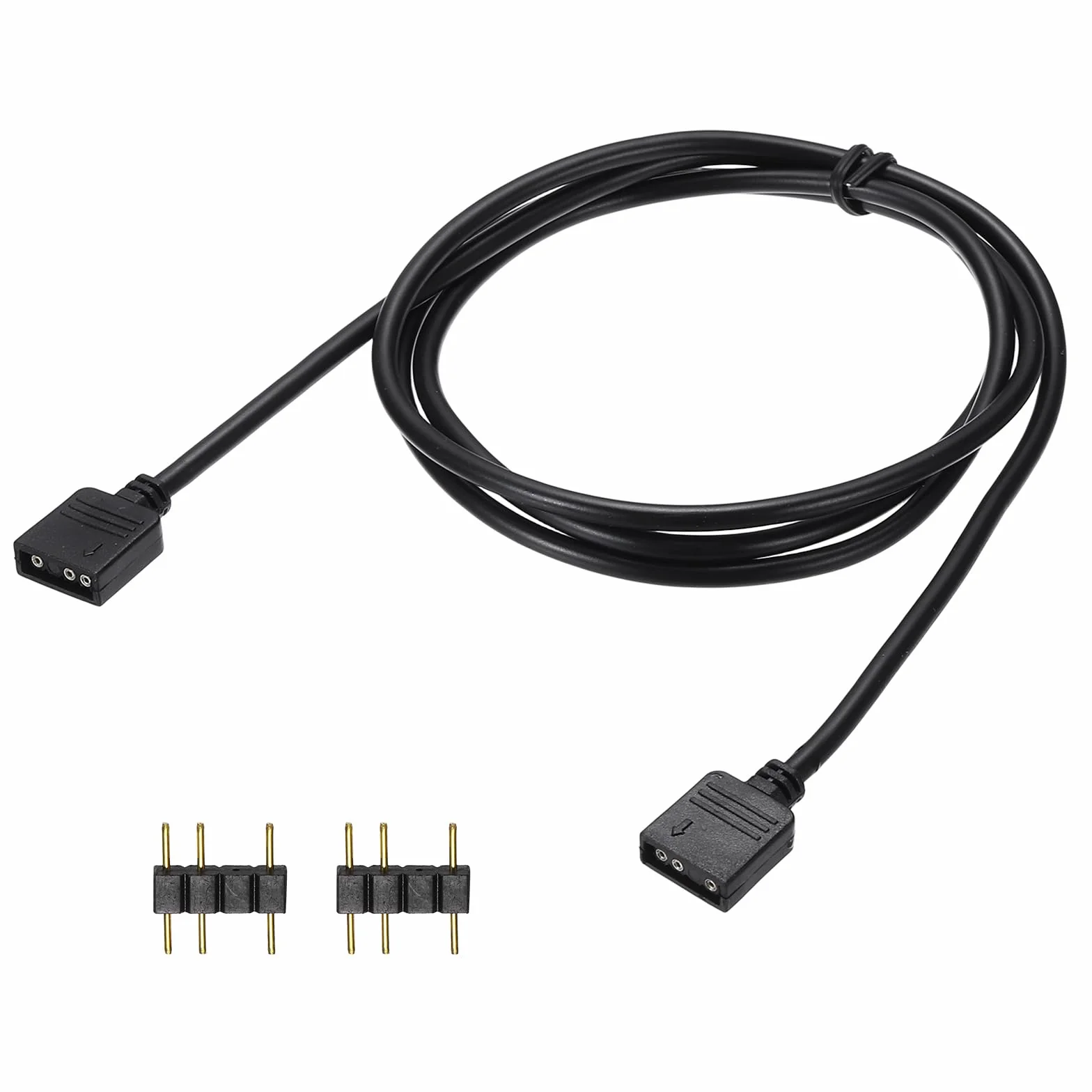QUARKZMAN Przedłużacz ARGB 5V 20" 3-pinowy żeński na żeński kabel adaptera do wentylatora PC LED czarny