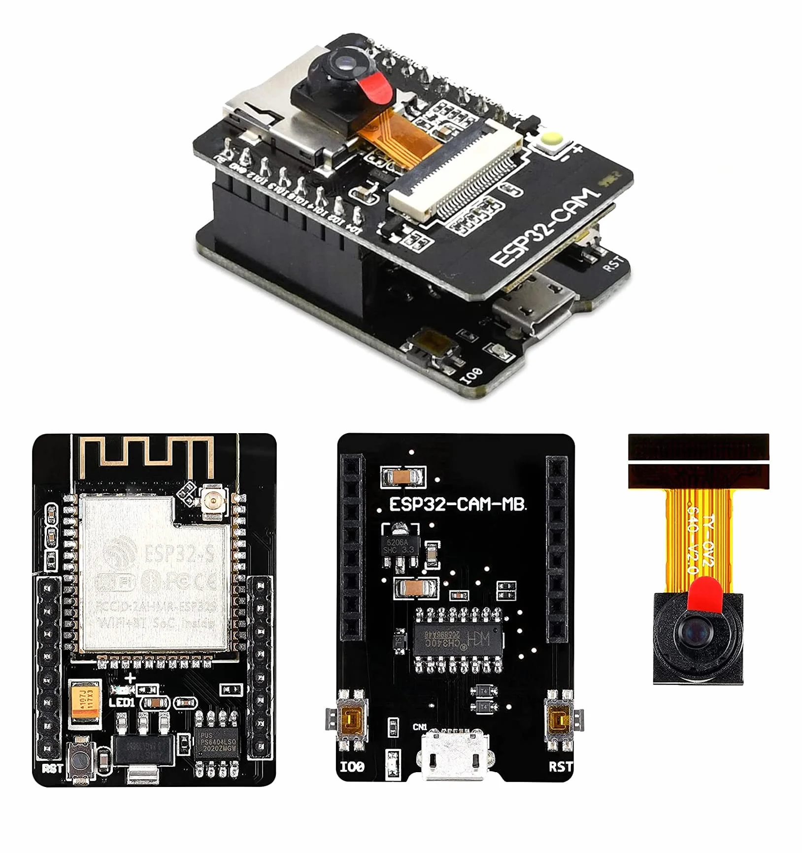 Hailege 2 szt. ESP32-CAM ESP32 OV2640 moduł kamery Wireless WiFi Bluetooth moduł OV2640 2 MP TF kamera rozwojowa z kamerą