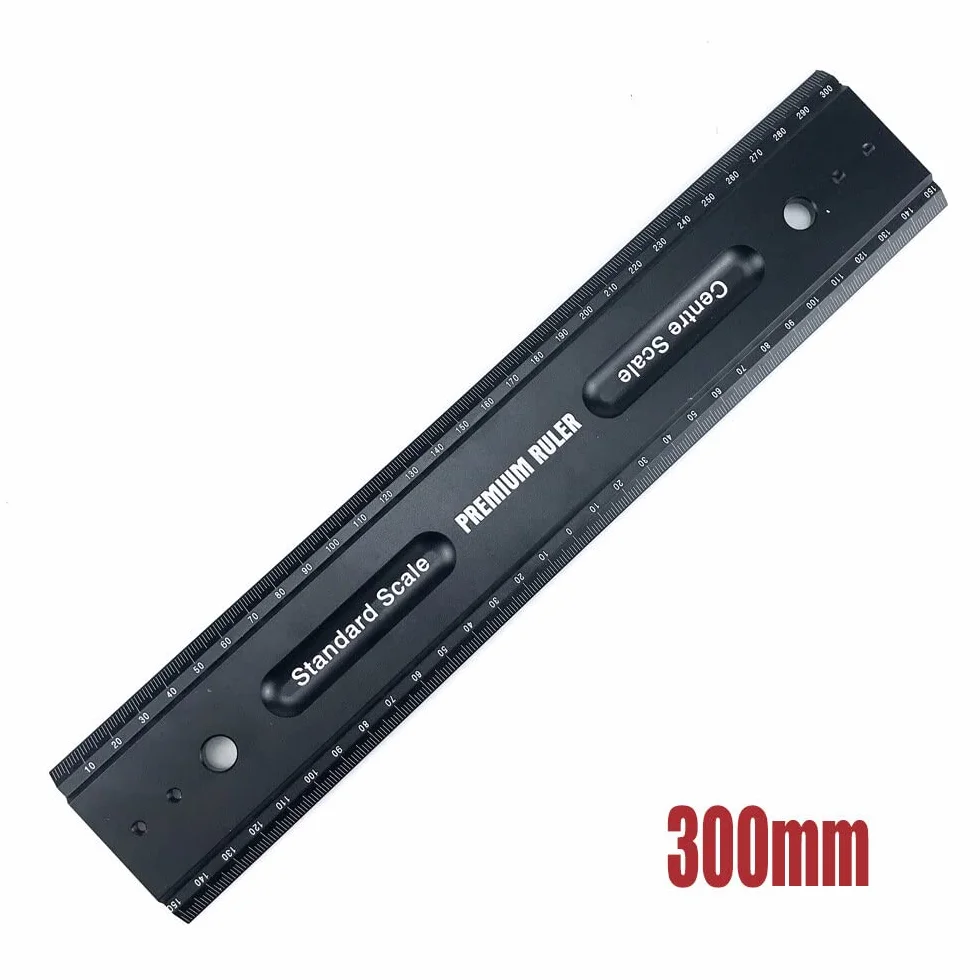 VIDOO Linijka Znakująca 300/600/900mm Stop Aluminium Rysik Stolarski Wielofunkcyjna Miara Pomiarowa-300mm
