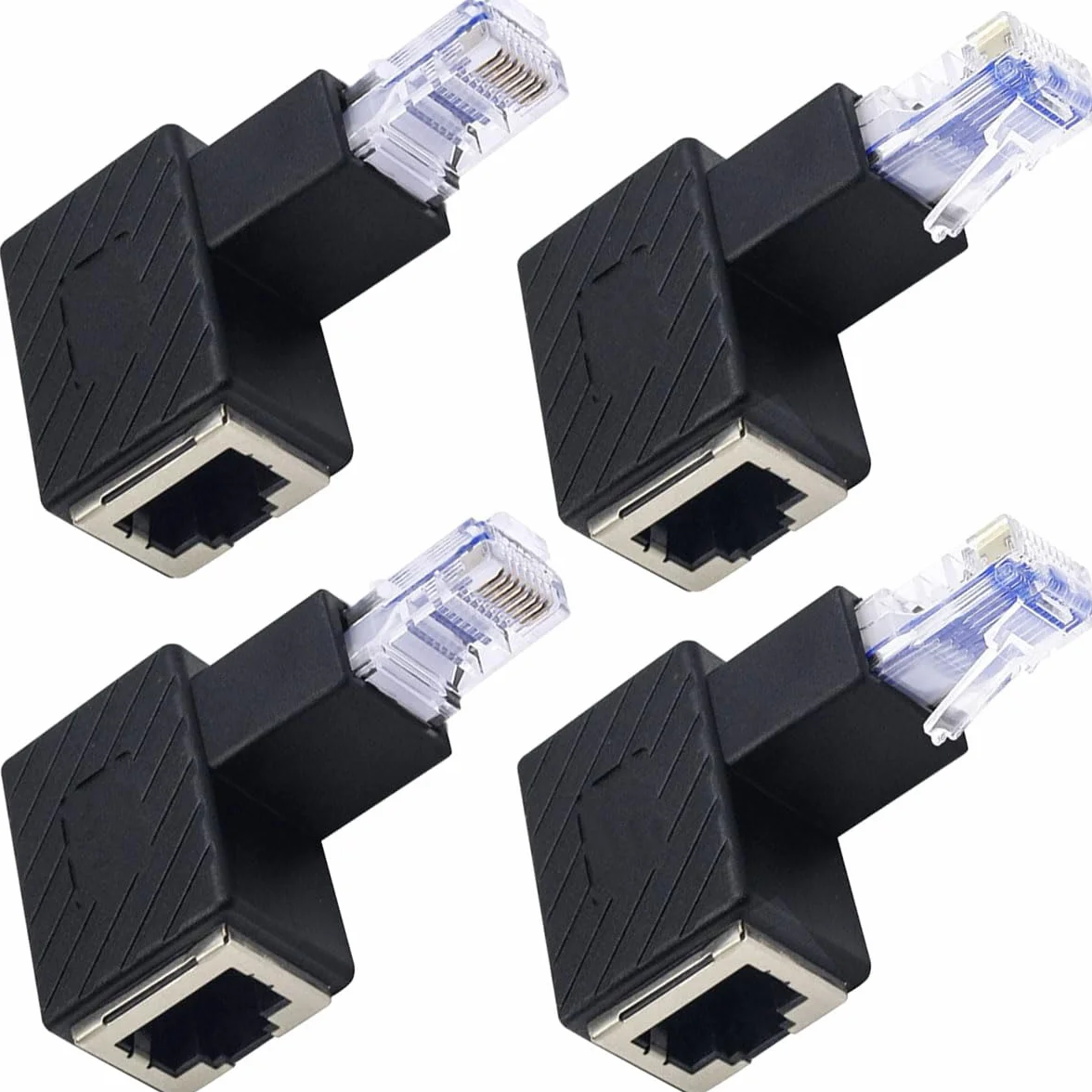 RJ45 adapter kątowy 90 stopni męski-żeński Cat6 LAN złącze sieciowe