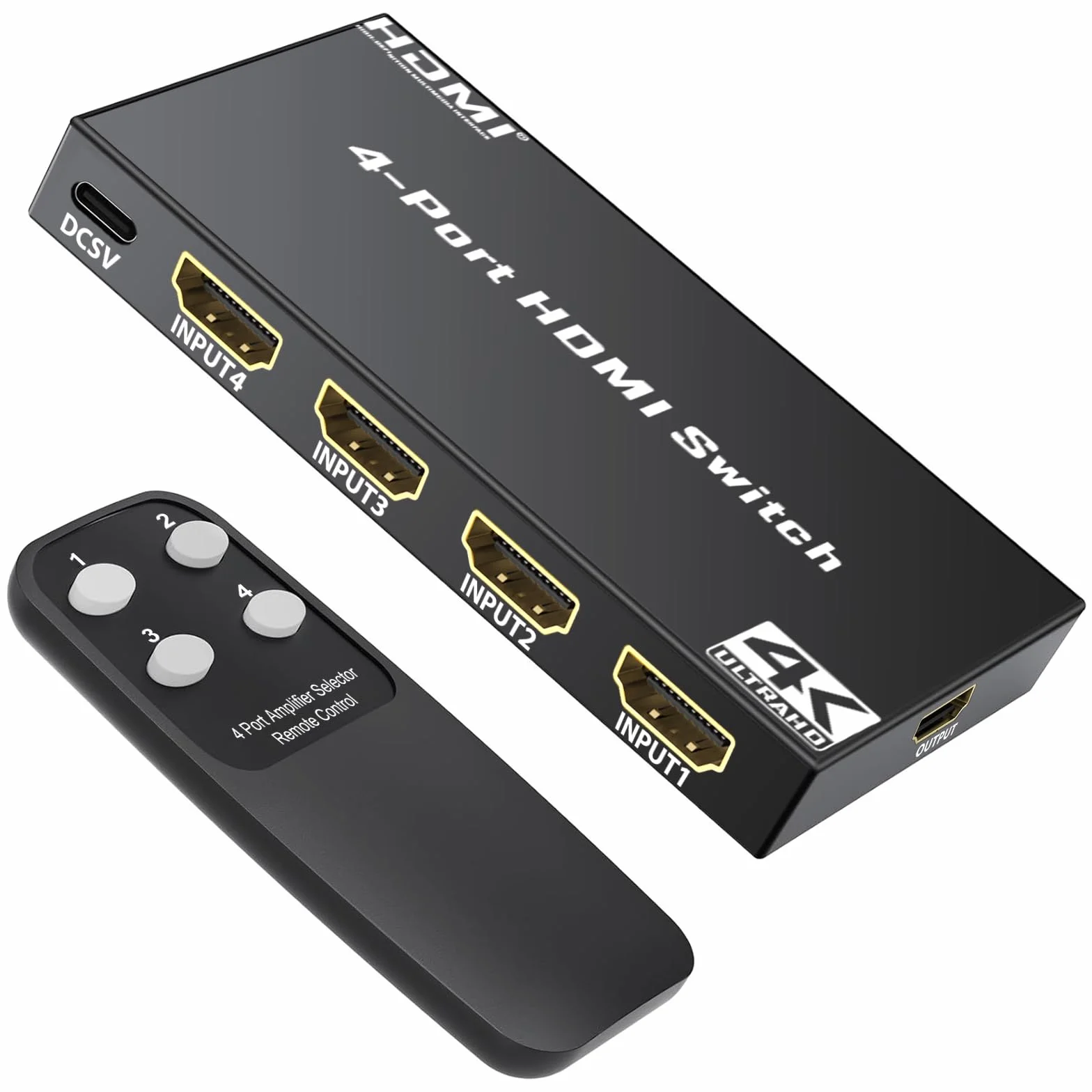 Przełącznik HDMI 4K 30Hz 4 w 1 Out z pilotem na podczerwień HDCP 1.4 HDR 3D