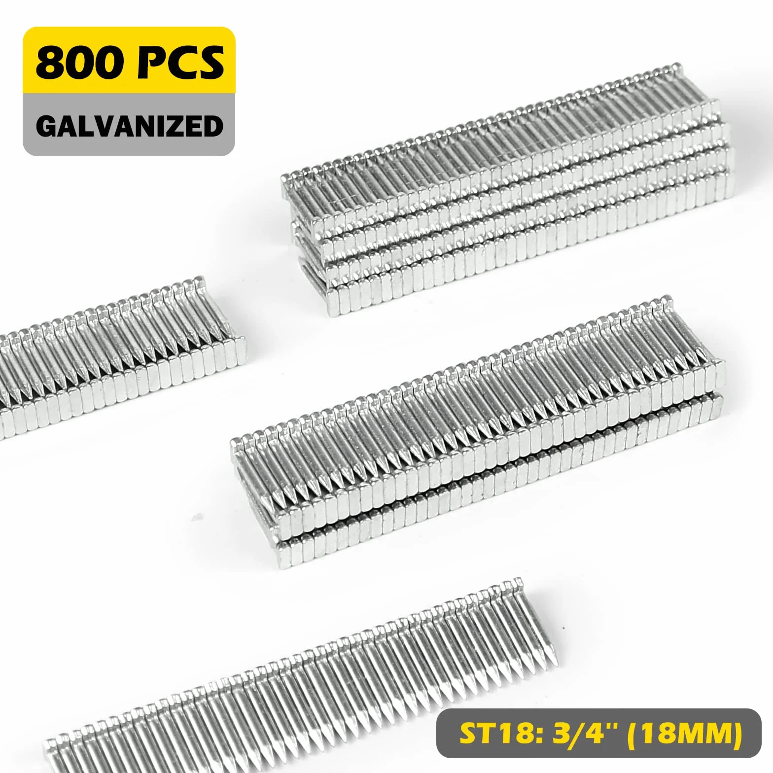 KIMSING ST18 gwoździe do betonu, grubość 14 mm, ocynkowane, 800 szt./pudełko, betonowe gwoździe T do betonu pneumatycznego do betonu o dużej wytrzymałości, pistolet do betonu T