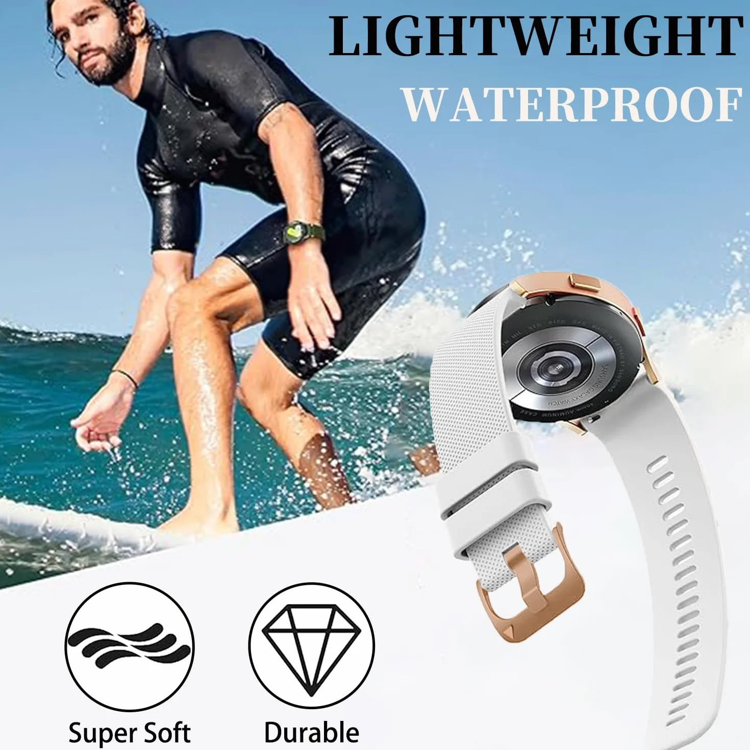 Silikonowy pasek zegarka sportowego 18mm 19mm 20mm 22mm Garmin Galaxy Amazfit Huawei
