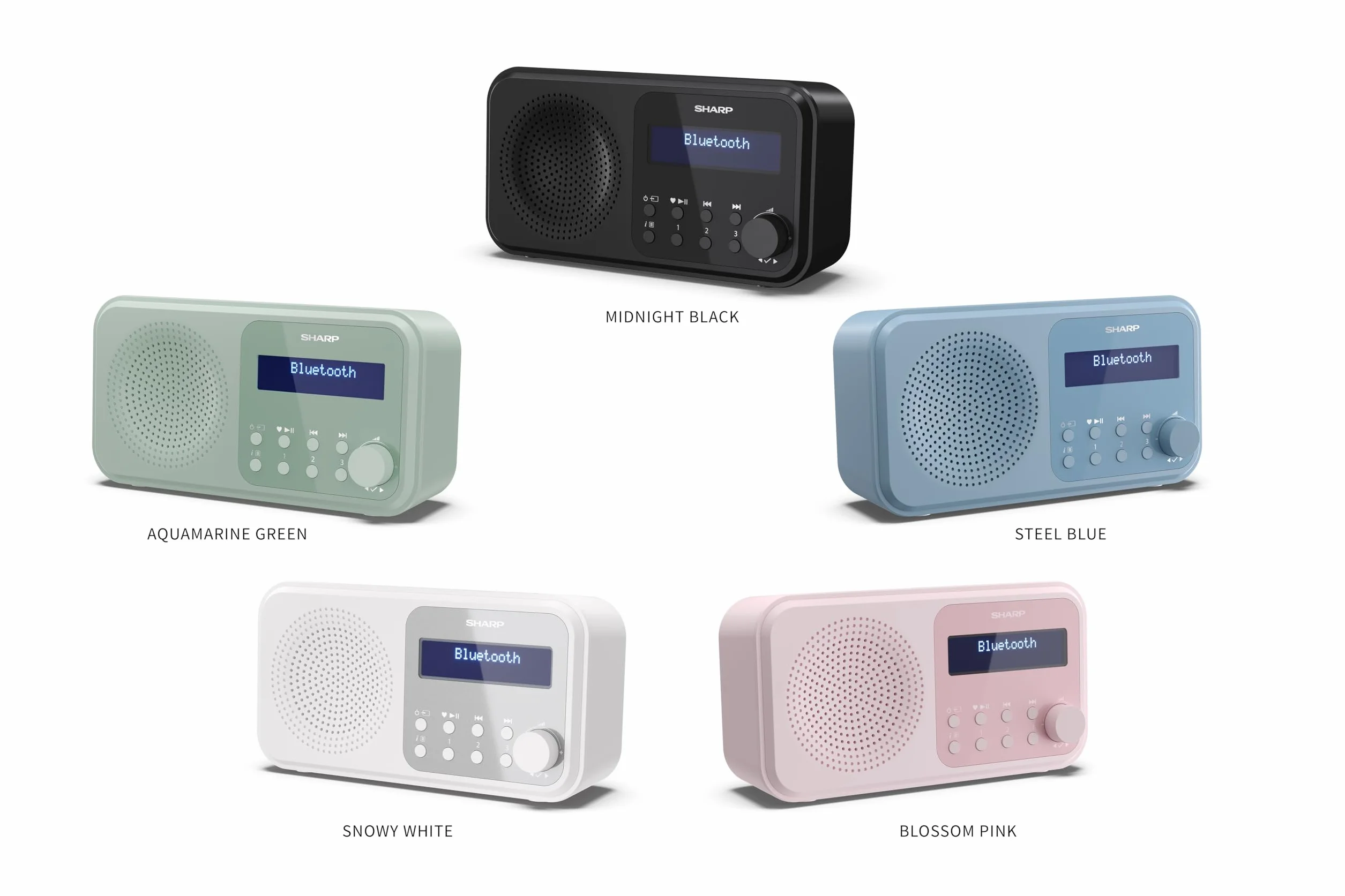 SHARP DR-P420 Przenośne Radio Cyfrowe DAB/DAB+ FM RDS Bluetooth 5.0 Budzik Czarne