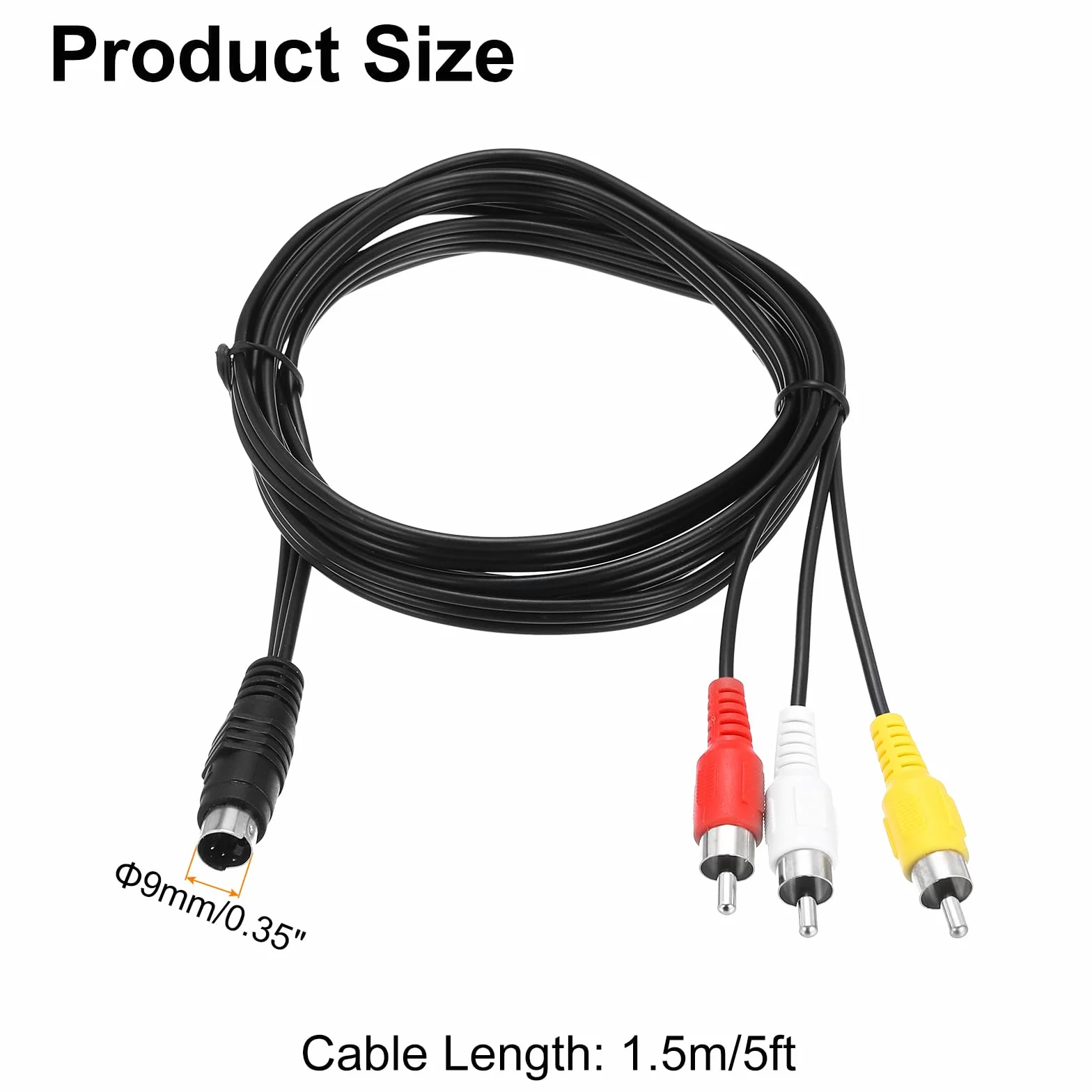 Kabel wideo S 1,5 m 4 piny na 3 wtyczki RCA adapter kompozytowy