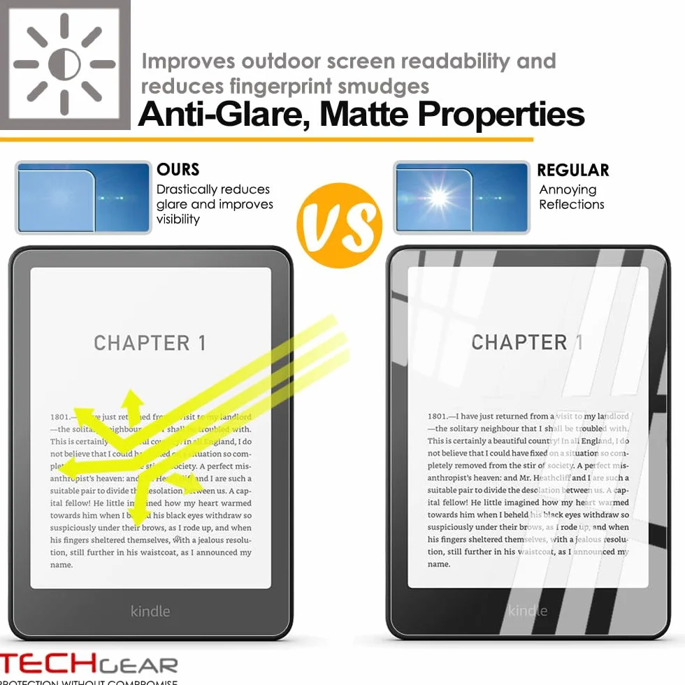 TECHGEAR 2-pak matowych ochraniaczy do Amazon Kindle Paperwhite 2024 12. generacji