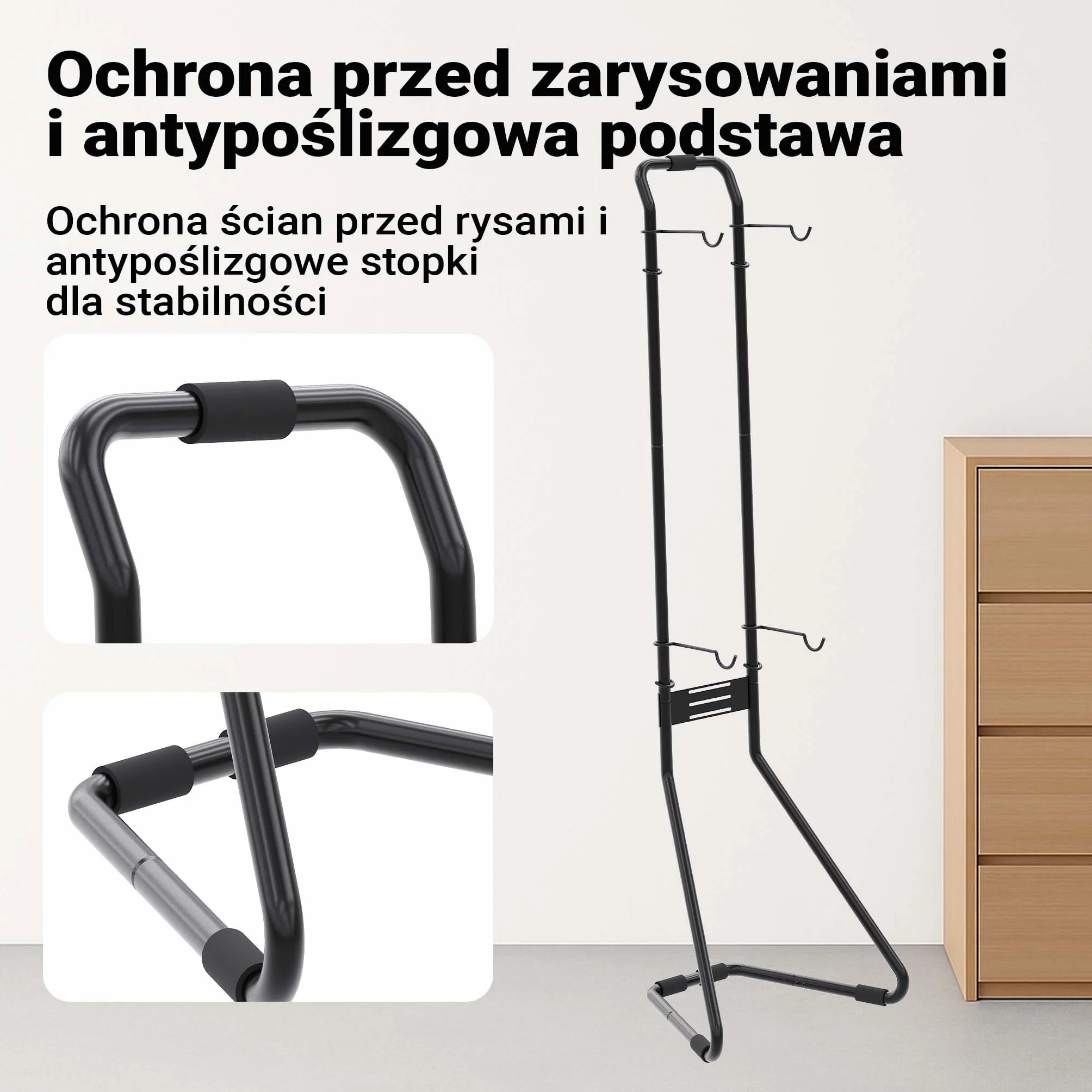 Wiltec Stojak na 2 rowery o udźwigu do 40 kg, wolnostojący uchwyt na rowery o wymiarach 665 x 558 x 2190 mm bez wiercenia w ścianie