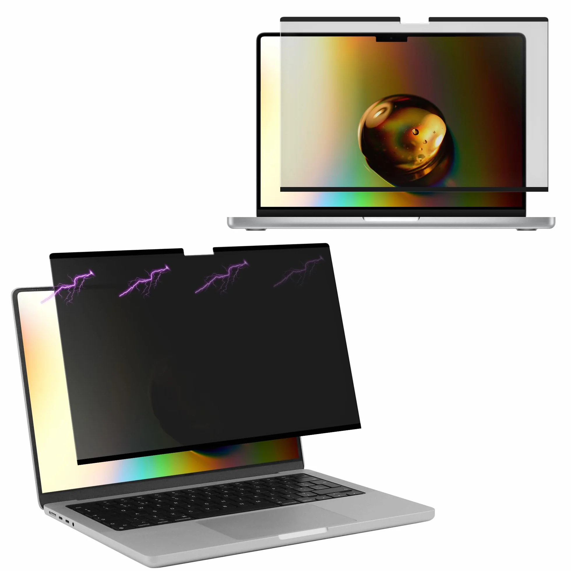 kwmobile Ekran prywatności laptopa do Apple Macbook Air 15 M4 2025 A3241, magnetyczny, antyodblaskowy blokada niebieskiego światła