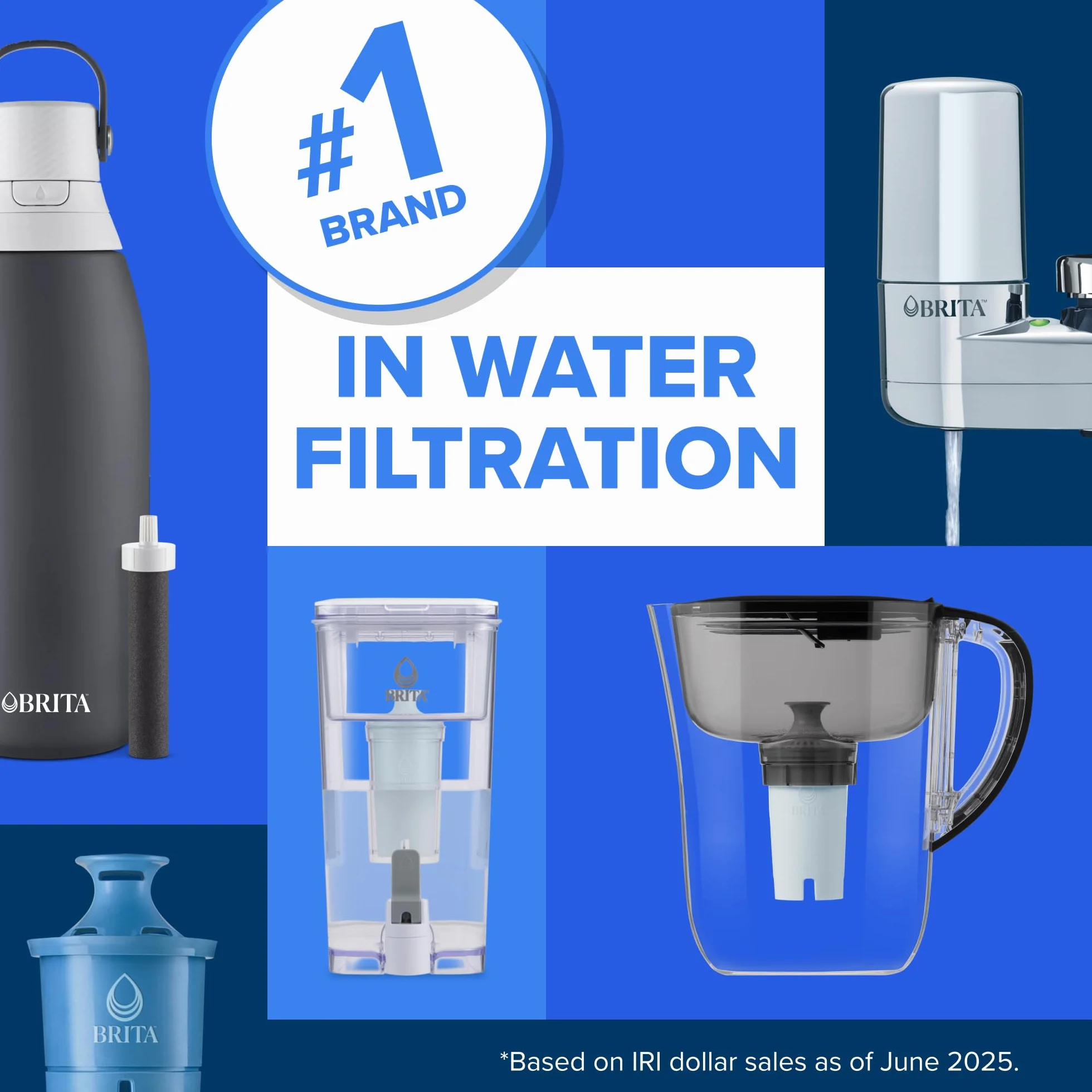 Brita Plus filtr do wody, bez BPA, wymienny filtr o wysokiej gęstości do dzbanków i dozowników, redukuje 2 x zanieczyszczenia*, wytrzymuje dwa miesiące lub 40 galonów, zawiera 6 filtrów