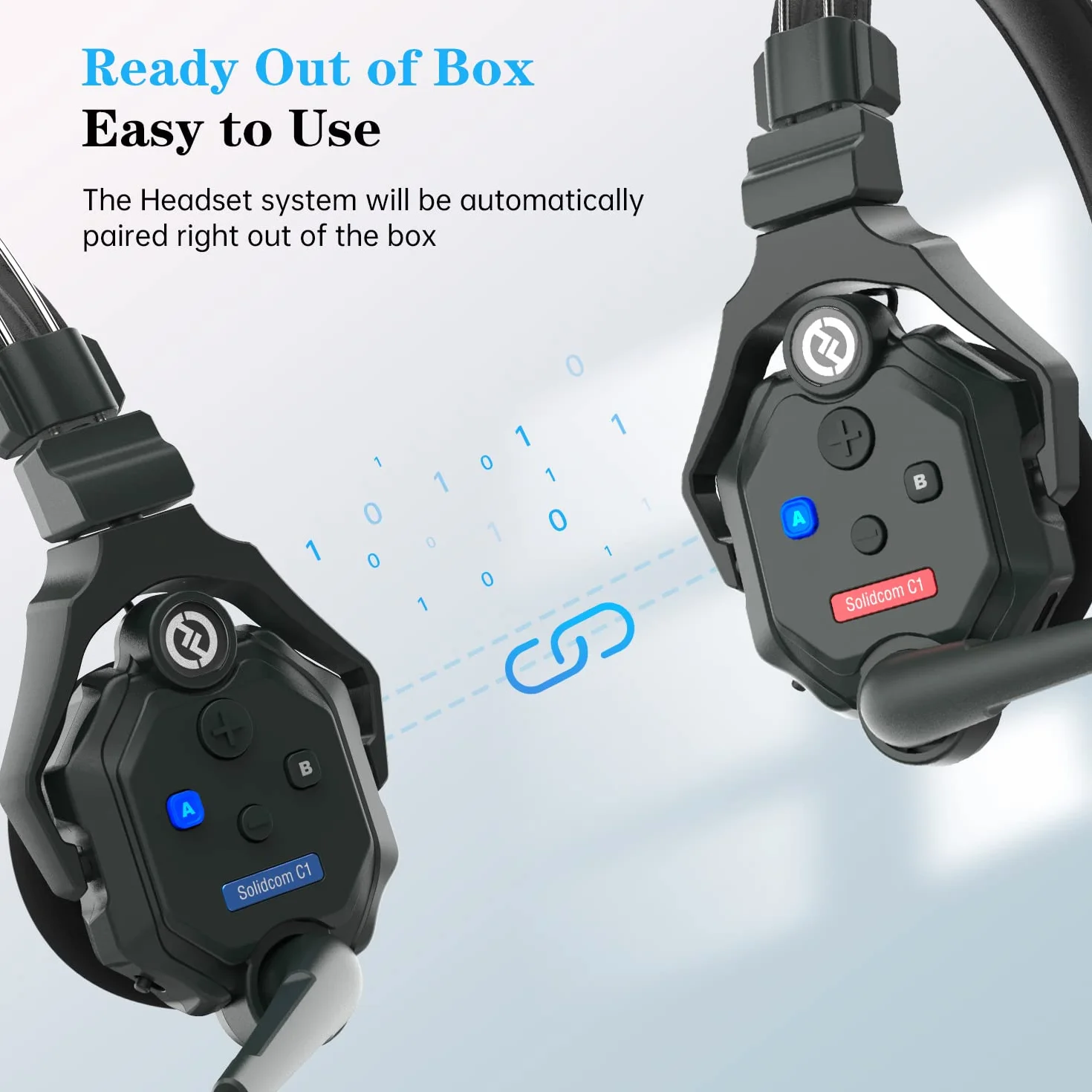 Hollyland Solidcom C1 Full Duplex Wireless Intercom System 350 m Bezprzewodowy zestaw słuchawkowy dla 8 użytkowników