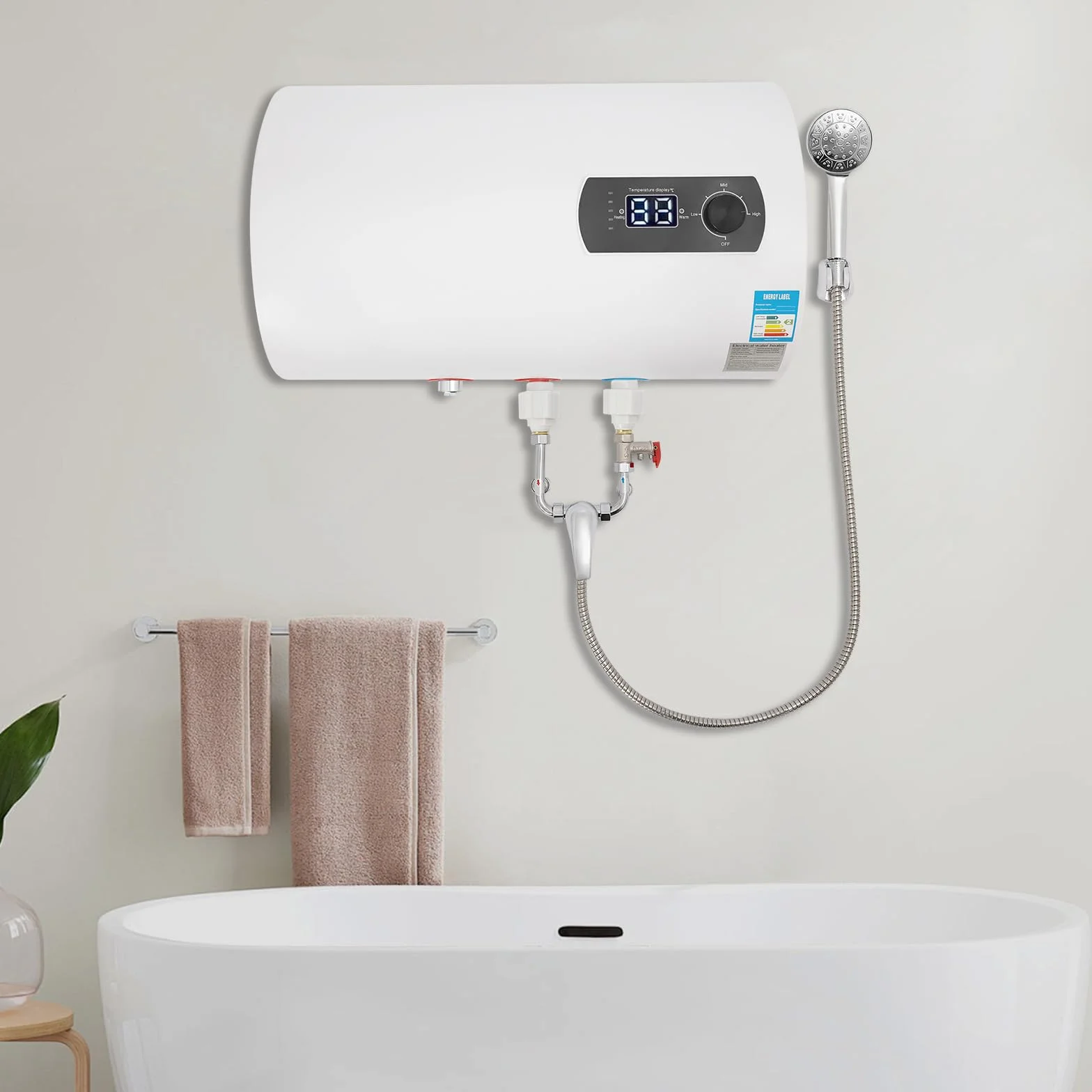 Zbiornik podgrzewacz wody 40 l, elektroniczny podgrzewacz wody 0-75℃, podgrzewacz wody, bojler ciepłej wody, cyfrowy wyświetlacz, zbiornik wody elektrycznej, zbiornik na ciepłą wodę, zbiornik
