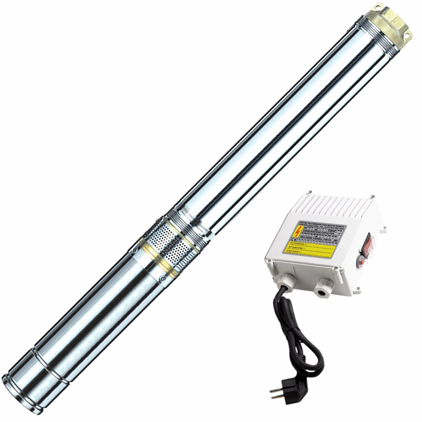 AMUR 4-calowa pompa okrągła pompa głębinowa pompa zanurzeniowa pompa ogrodowa. Smukła pompa głębinowa o wysokiej mocy (750 W – 5,9 bar)