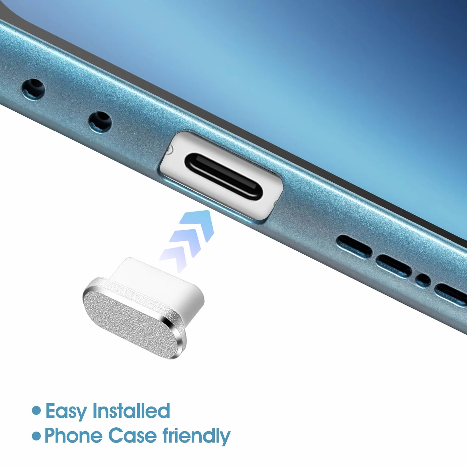 Metalowa wtyczka przeciwpyłowa USB-C typ C, 4 szt., ochrona przed kurzem