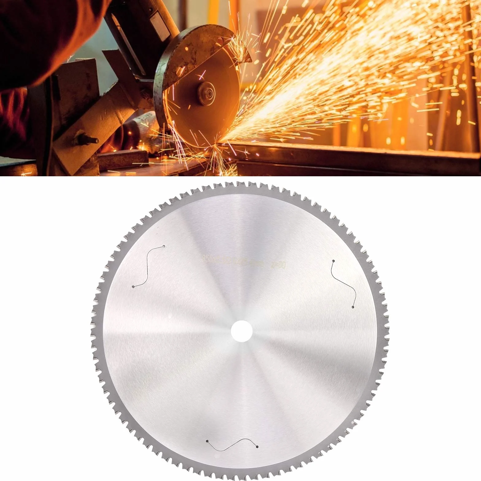 Generic Tarcza Tarczowa do Cięcia Metalu ze Stali Szybkotnącej 80T Brzeszczot 14,0" do pił Tarczowych, pił Ukośnych, Srebrny
