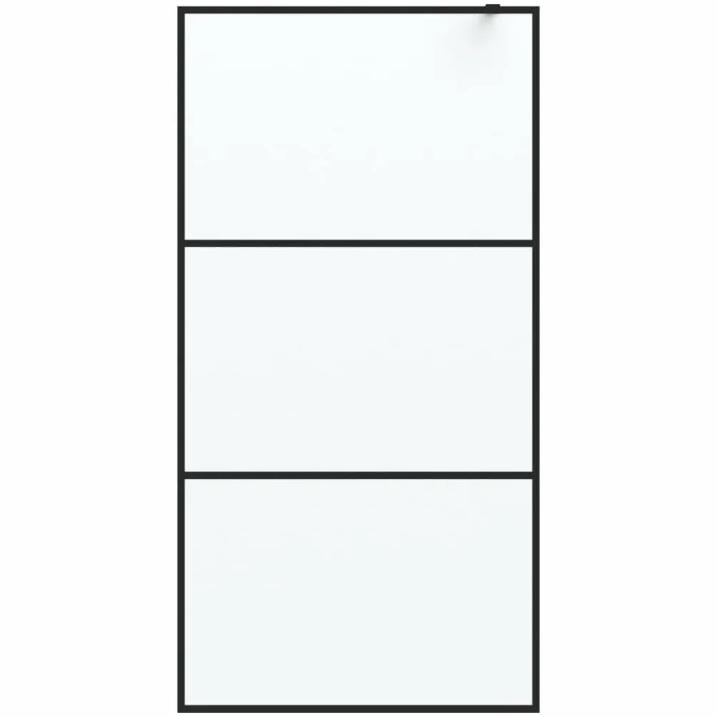 vidaXL Ścianka prysznicowa, czarna, 100x195 cm, mrożone szkło ESG, ścianka prysznicowa, ekran prysznicowy, kabina prysznicowa, ścianki prysznicowe