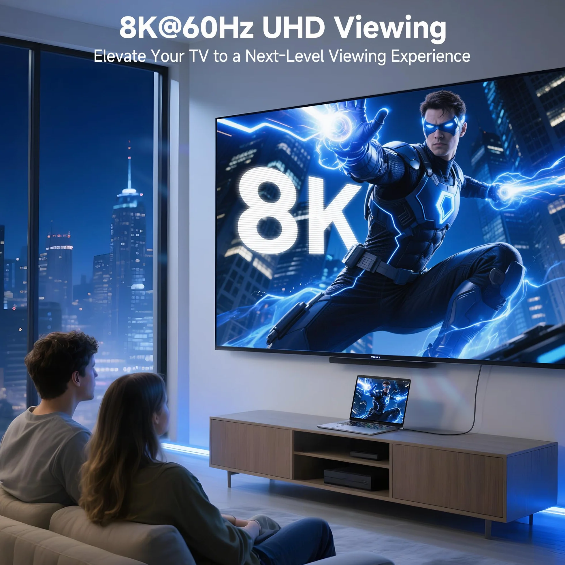 Cable Matters zestaw płaskich adapterów kątowych HDMI 2.1 8K HDR 90° 270° męski na żeński czarny