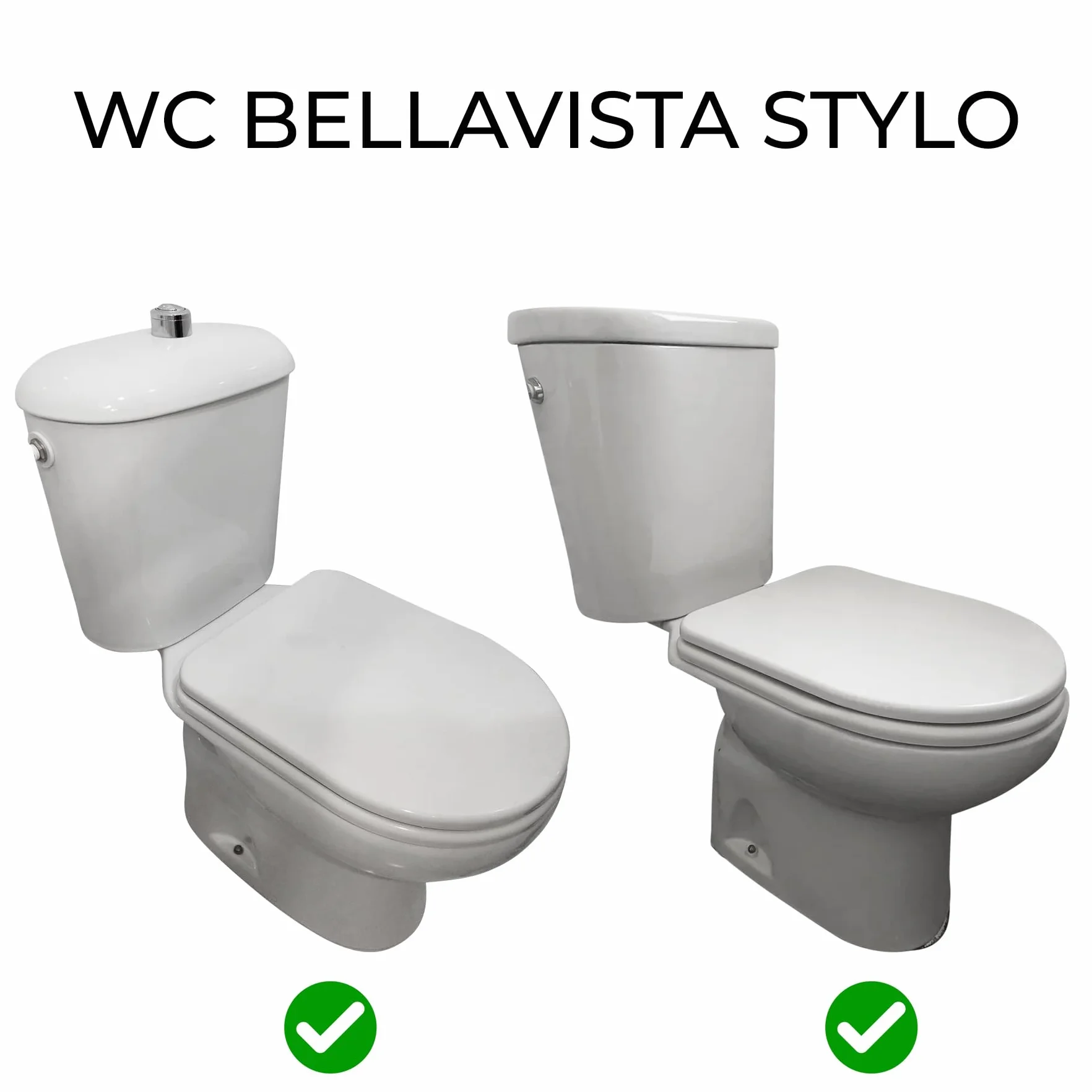 BELLAVISTA STYLO Biała pokrywka toaletowa. Perfekcyjna koronka. Łatwy montaż. Zawias ze stali nierdzewnej - Wysoka wytrzymałość i antybakteryjna Gładkie wykończenie - Błyszczące wykończenie