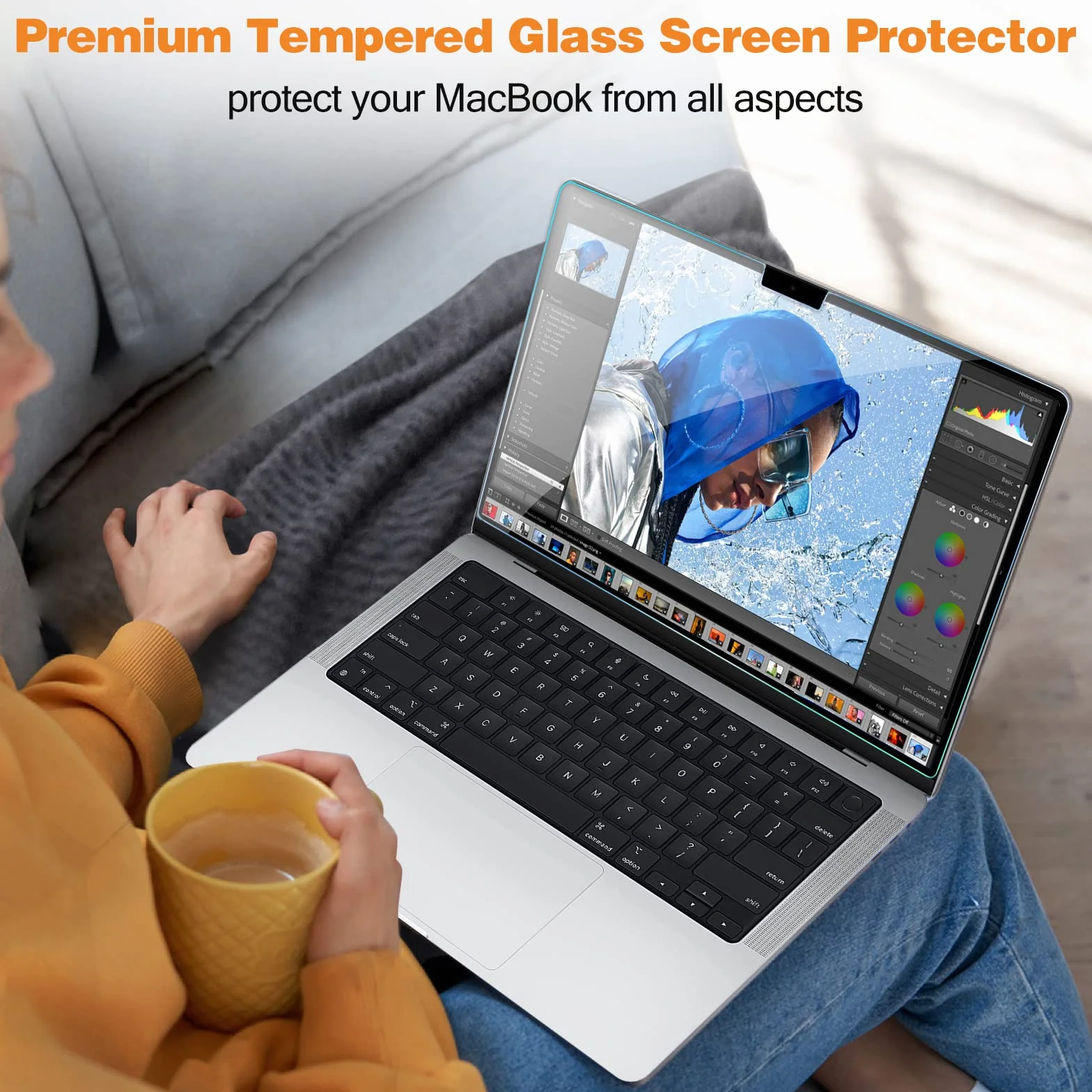 ProCase Szkło 9H do MacBook Pro 16" M2 2023 / M1 Pro / M1 Max 2021, folia ochronna na wyświetlacz szkło hartowane