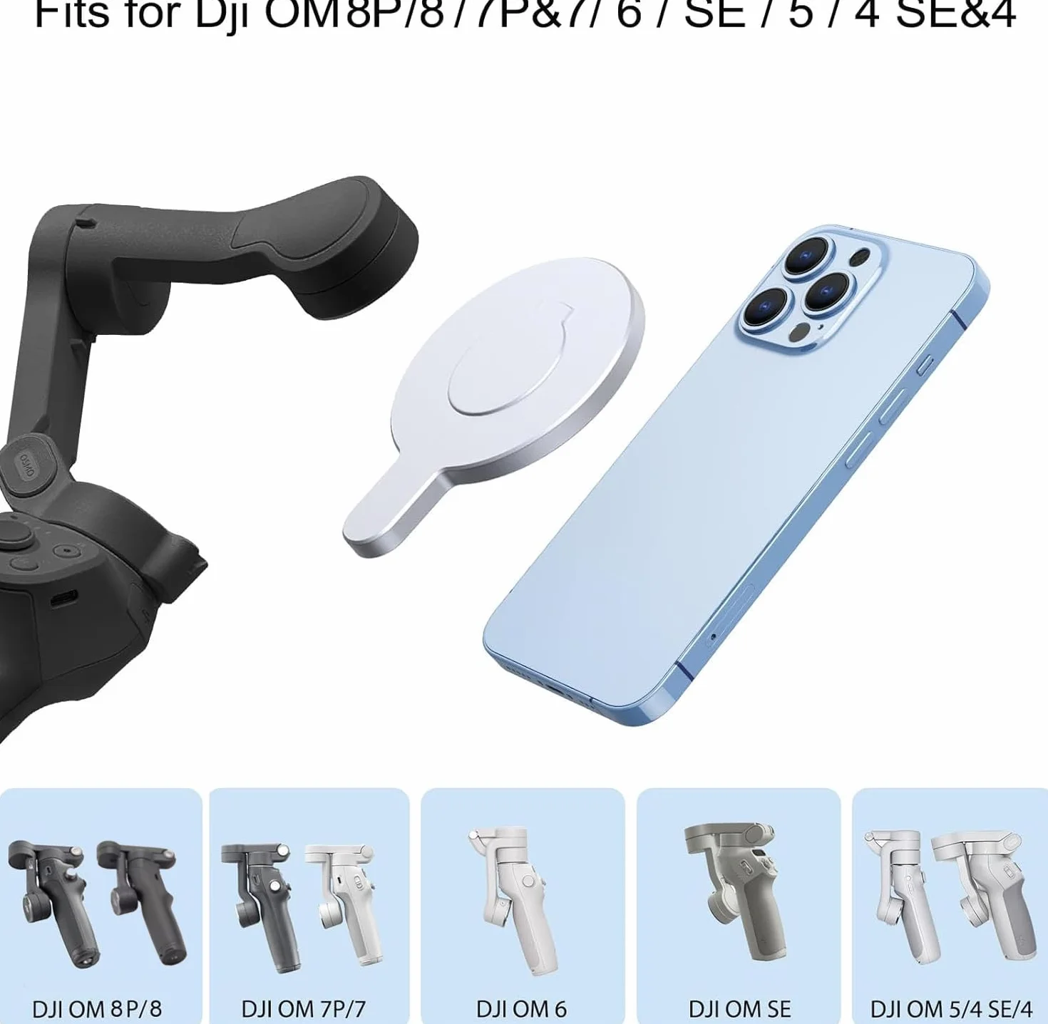 DJI Magnetyczny uchwyt zaciskowy pierścieniowy do Magsafe OM 6 OM 5 OM 4 OM 4 SE Adapter Mount kompatybilny ze stabilizatorem Osmo Gimbal