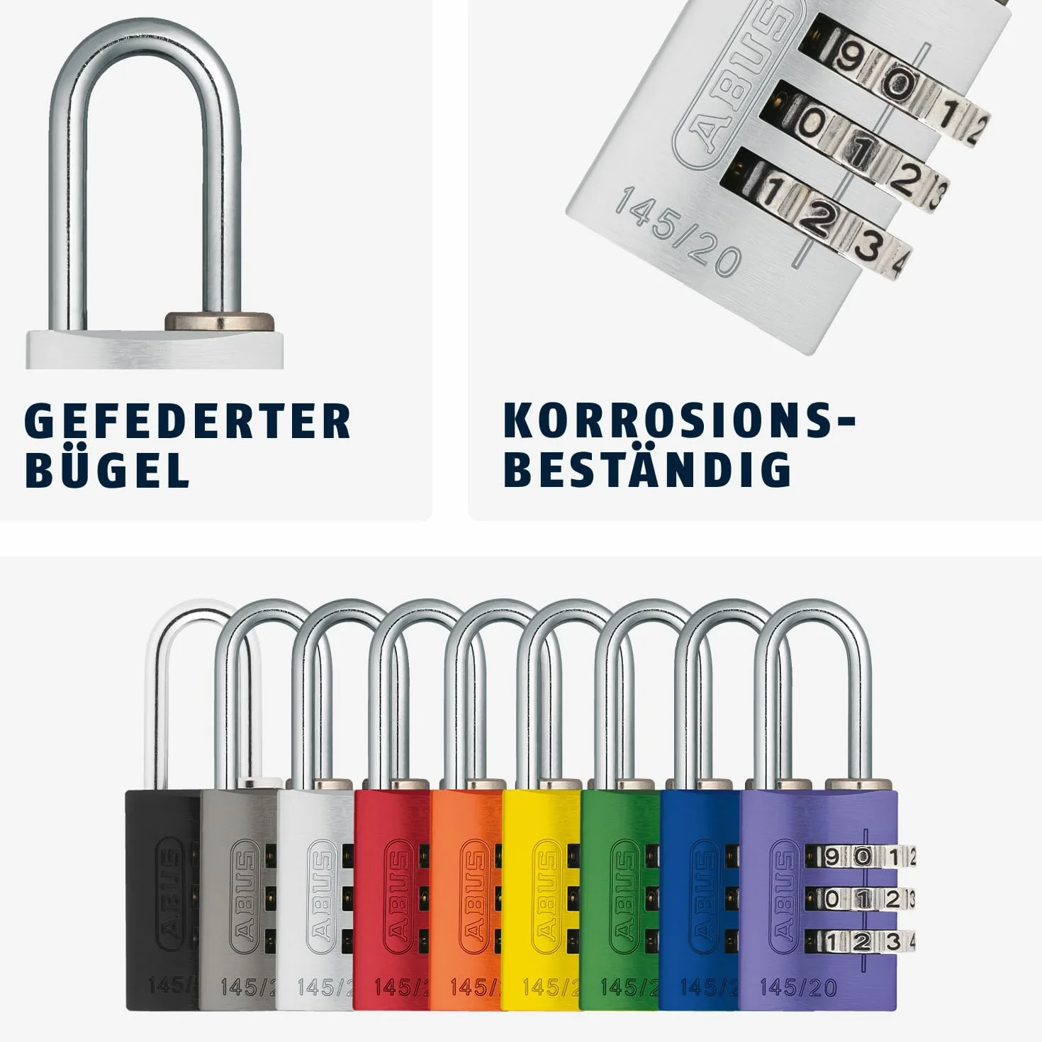 ABUS AB145/20 TITANIO 466137 kłódka, szara