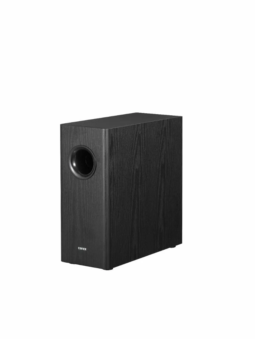 Edifier AKTYWNY SUBWOOFER – 8-calowy głośnik niskotonowy – 70 W – filtr niskoprzepustowy – częstotliwość do 35 Hz – obudowa MDF dla zredukowanego rezonansu – czarny