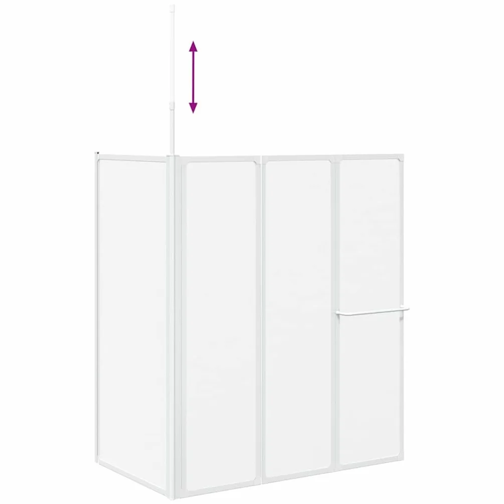Kabina prysznicowa wanna matowa, aluminiowa 120 x 69 x 137 cm, 4 składane panele, ochrona przed pryskaniem z uszczelką i zawiasami, pasuje do łazienki i wnętrz