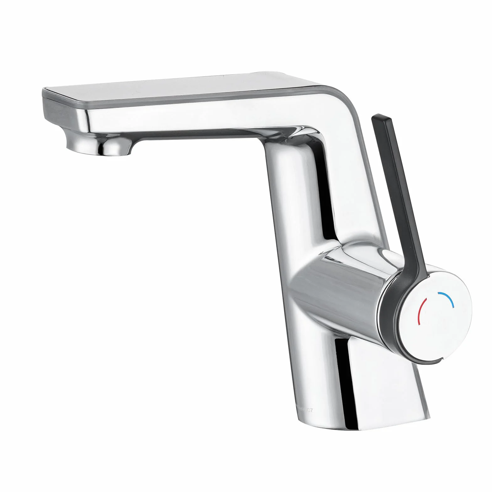 Bateria umywalkowa, chromowana, ze wskaźnikiem temperatury LED | Mosiężna jednouchwytowa bateria łazienkowa umywalka LakeBayMZC bateria mieszakowa do łazienki z wylewką, wysokość 130 mm