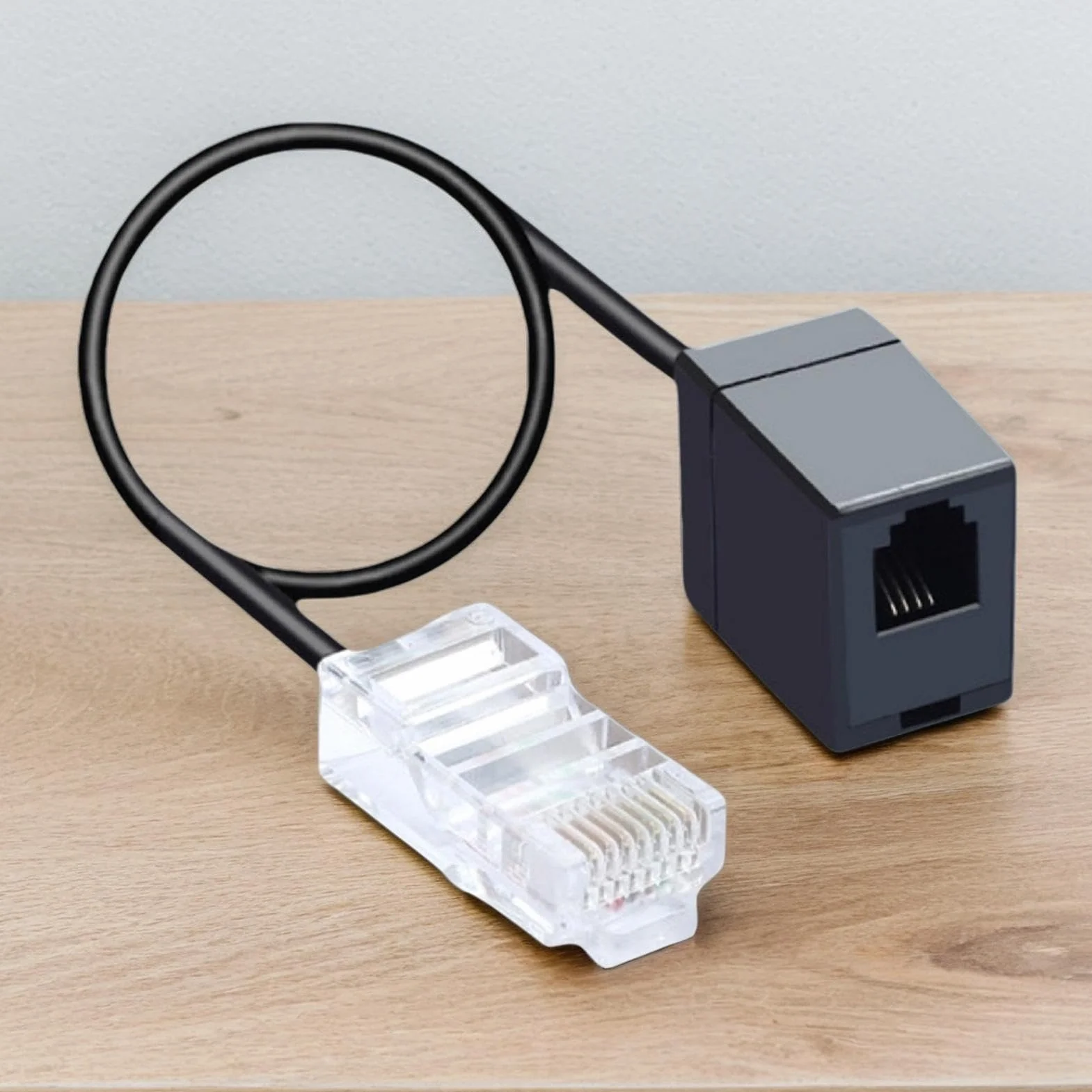 Kabel konwertera RJ11 do RJ45, adapter telefoniczny 8P4C do 6P4C, złącze linii stacjonarnej
