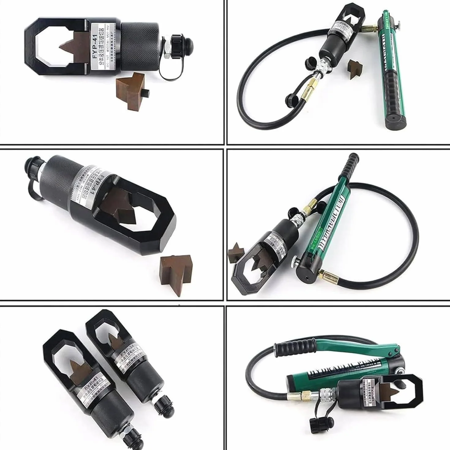 Hydrauliczny rozdrabniacz do nakrętek typu dzielonego, przecinak do nakrętek z pompą ręczną i małym ostrzem, przecinak do nakrętek 12 ton/16 ton do usuwania rdzy nakrętek śrubowych,F41