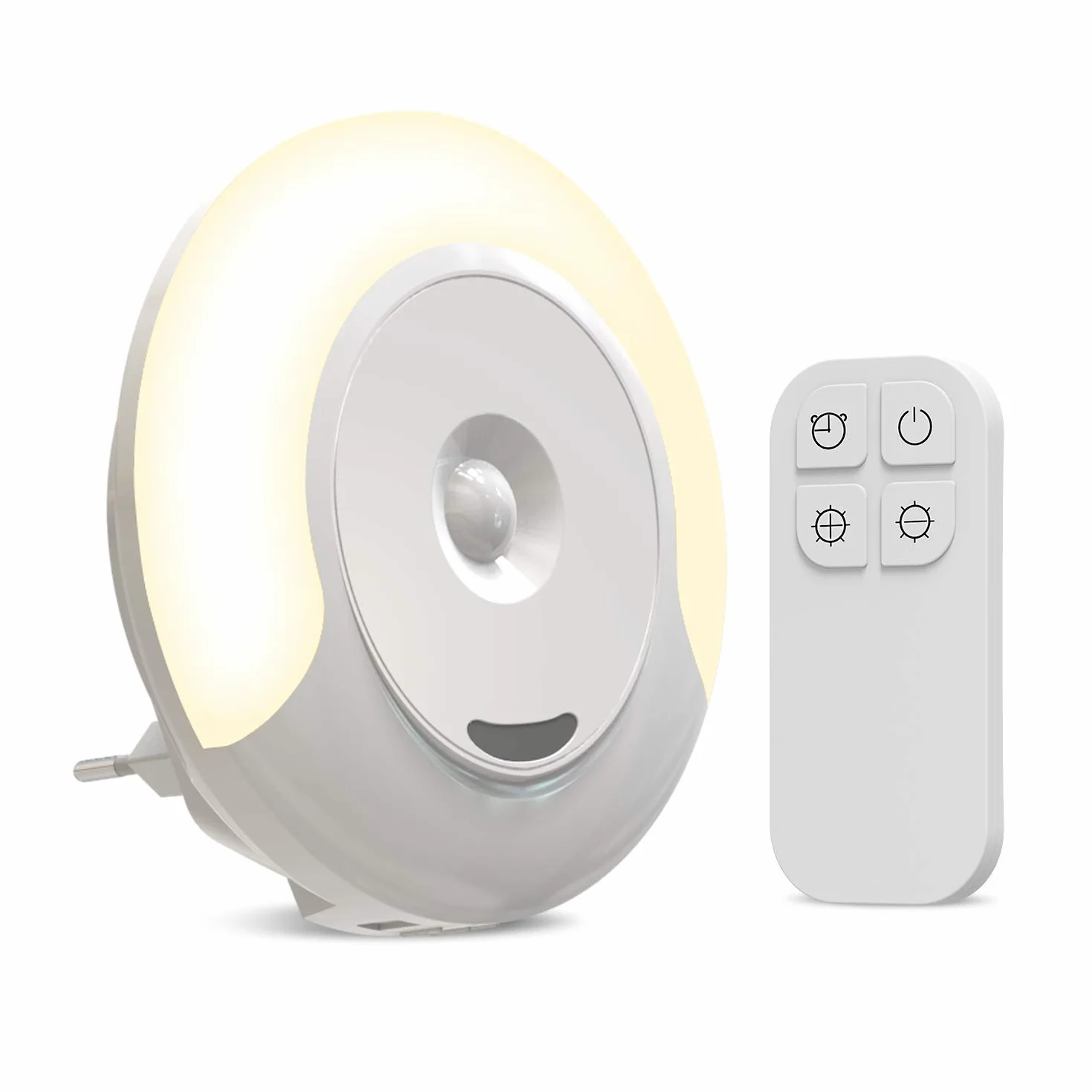 Lampka nocna LED do karmienia, gniazdko, ściemniana, światło do spania, pilot zdalnego sterowania, 11 poziomów jasności, nastrojowe światło dla dzieci i dorosłych