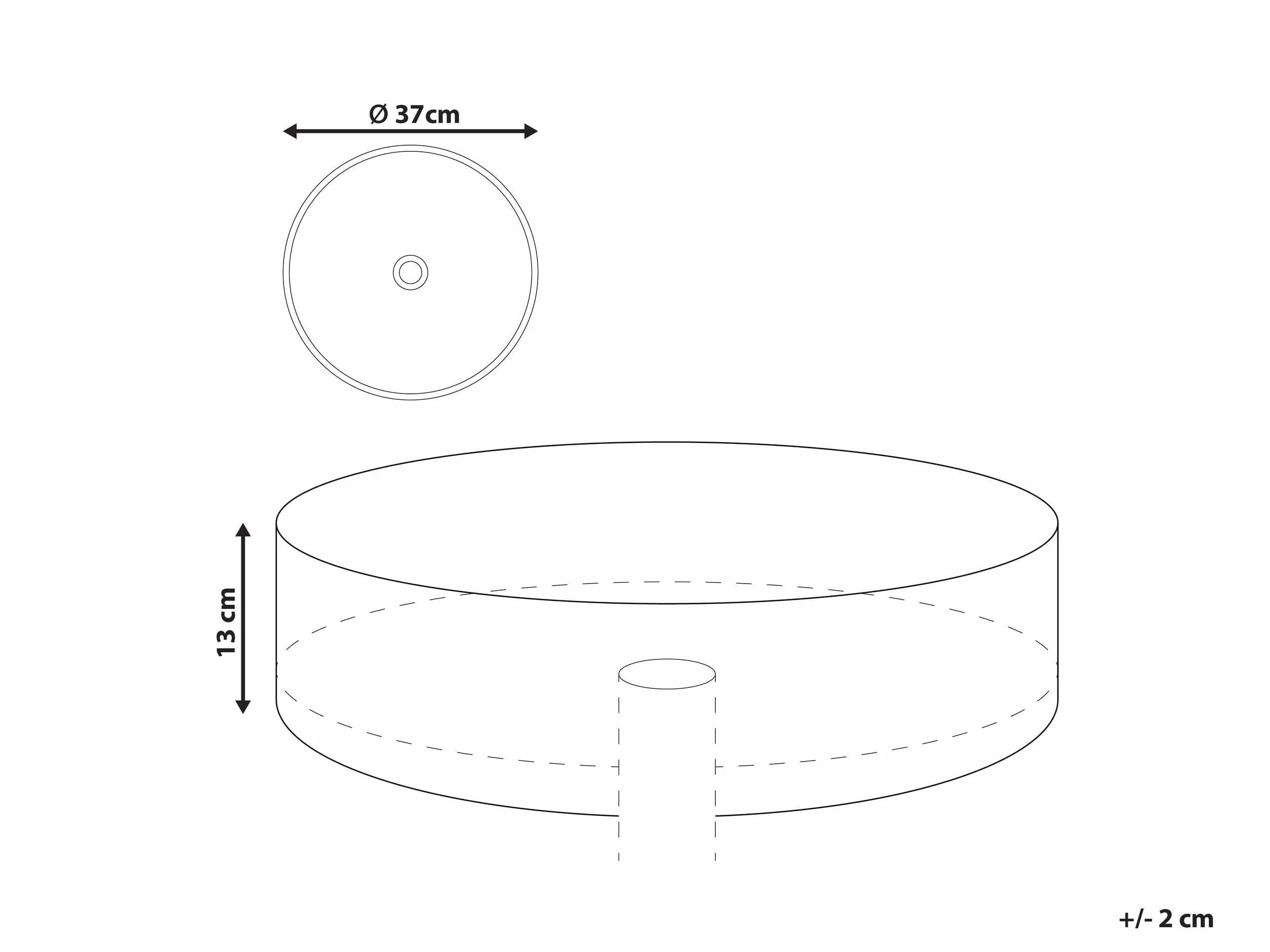 Umywalka łazienkowa nablatowa ceramiczna matowa ⌀ 37 cm czarna Geldo