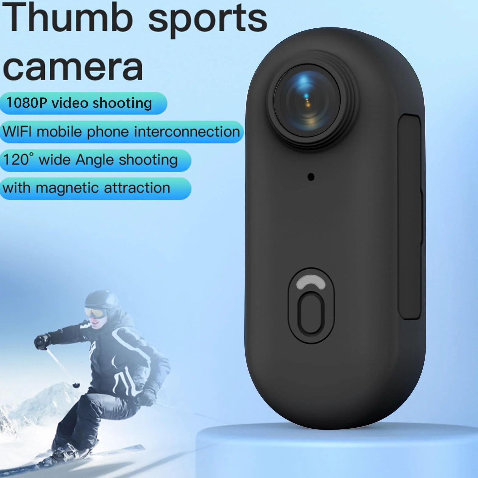 Kamera sportowa WiFi 1080p 120° z akumulatorem 800 mAh wodoszczelna 32 GB