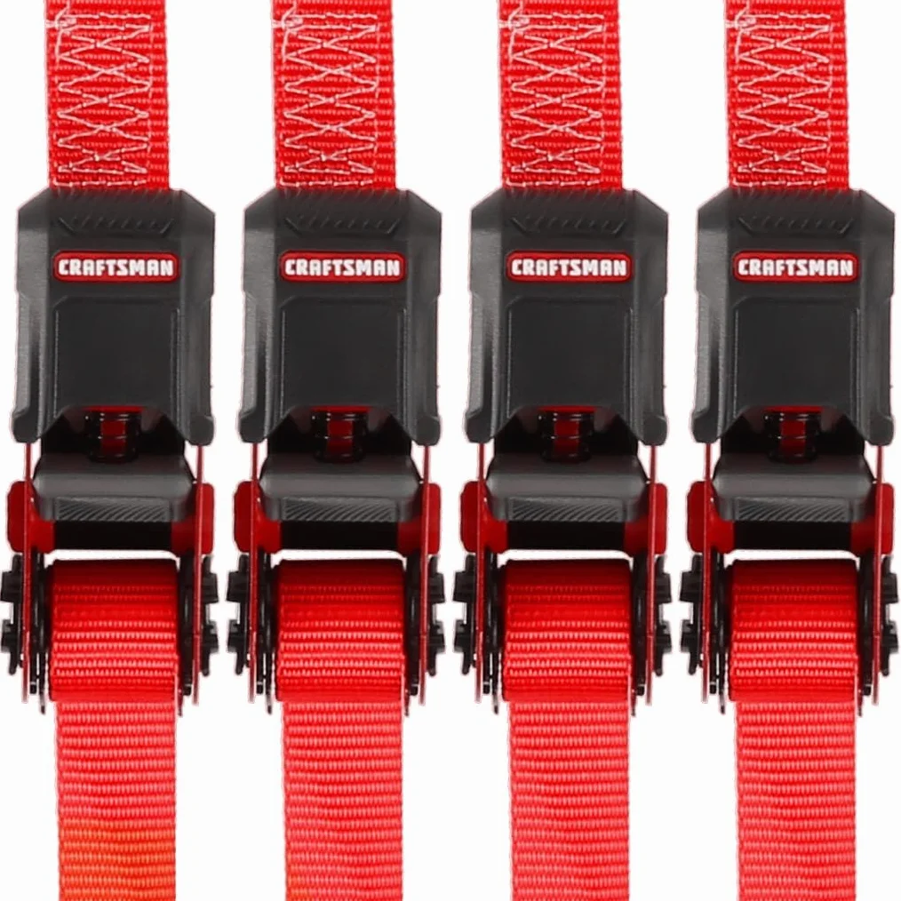 CRAFTSMAN CMXAZBS15004 czarne/czerwone paski do wiązania z grzechotką 2,5 cm x 30,5 cm (680.4 kg Break Strength), 4 szt