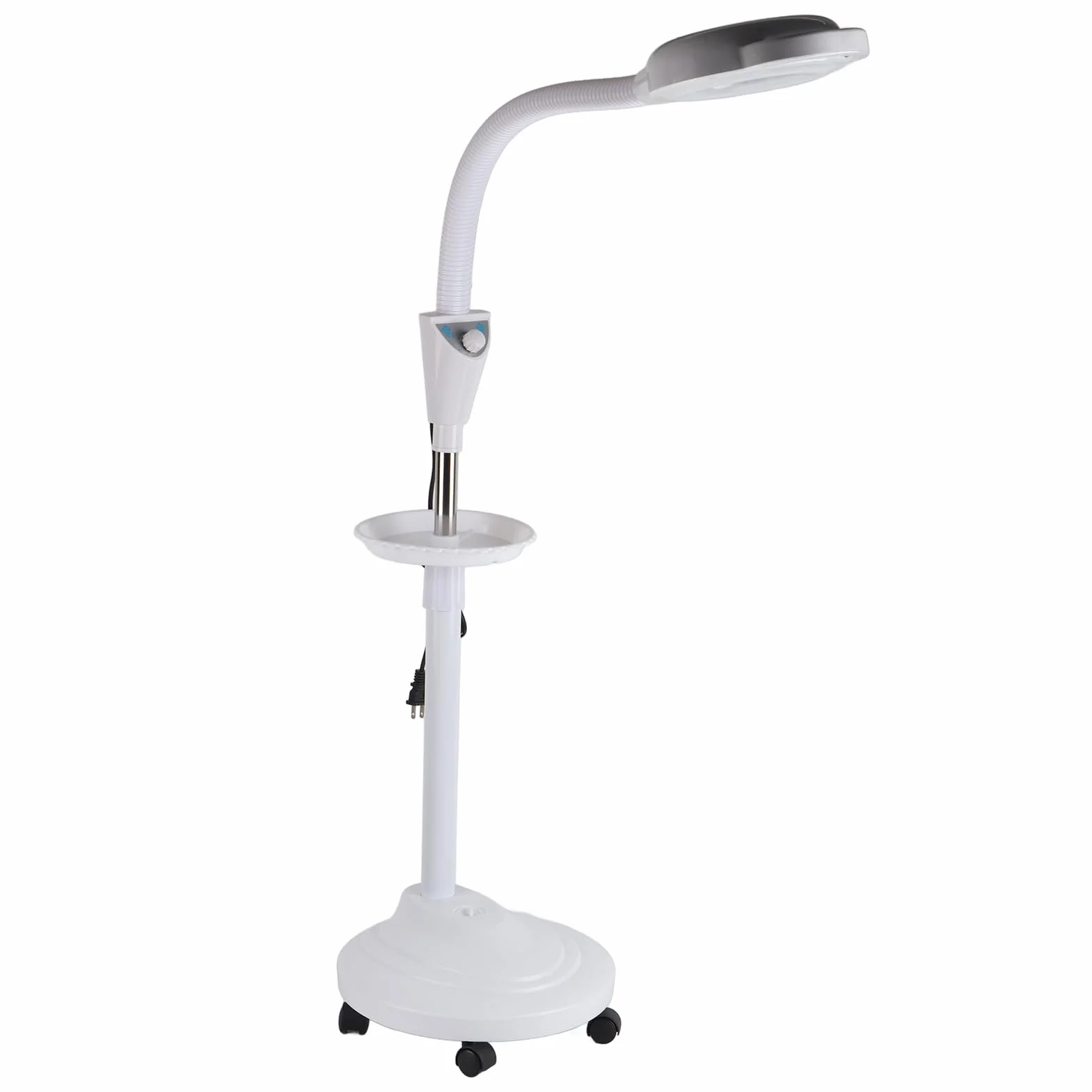 Lampa do tatuażu LED, 8-krotnie powiększająca lampa podłogowa z regulowaną wysokością, 120 kulek lampy, obrót o 360 °, 5 kół wielokierunkowych, salonowe zimne światło do