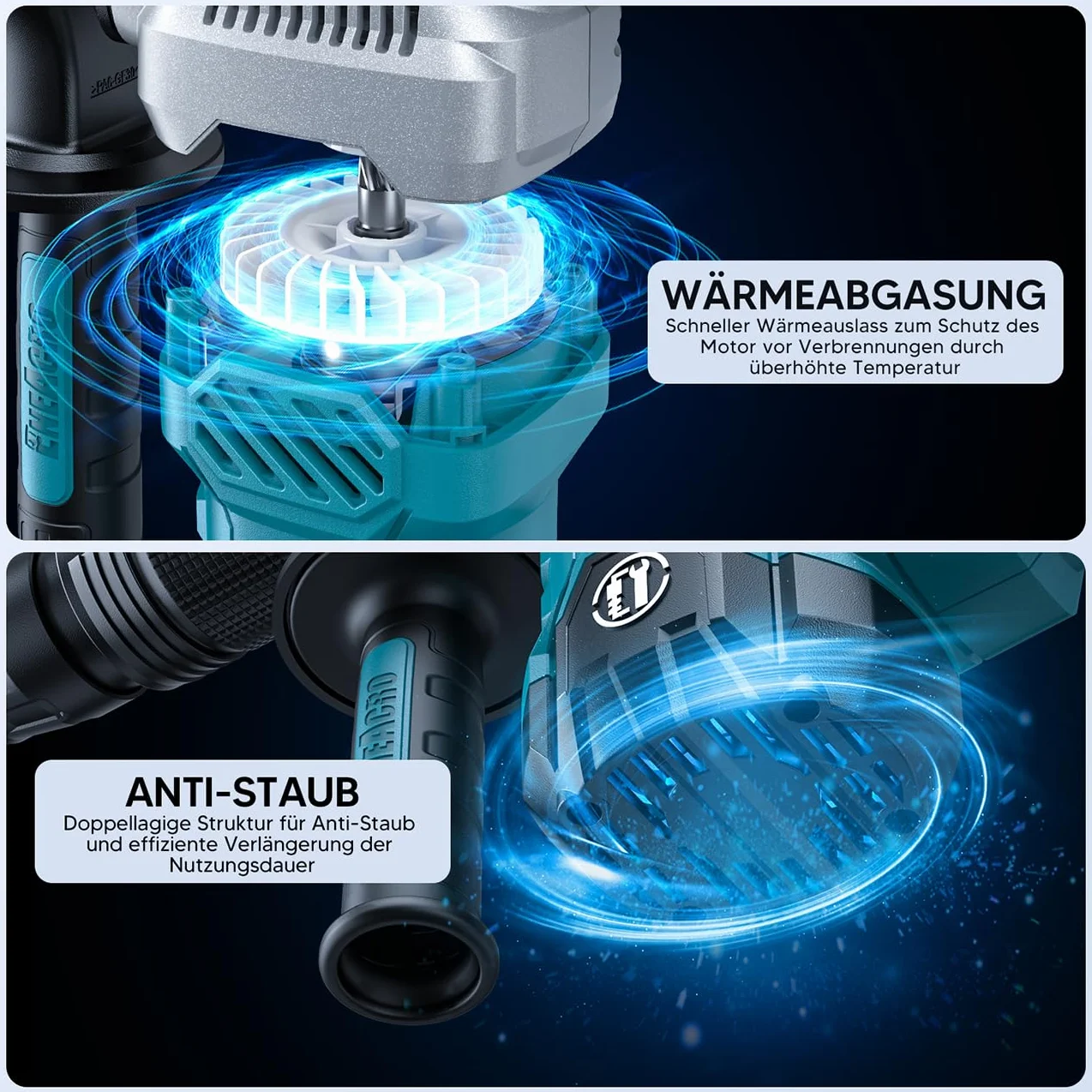 ENEACRO SDS-Max młot wyburzeniowy 1300 W 20 J elektryczny udarowy kontrola wibracji obudowa aluminium