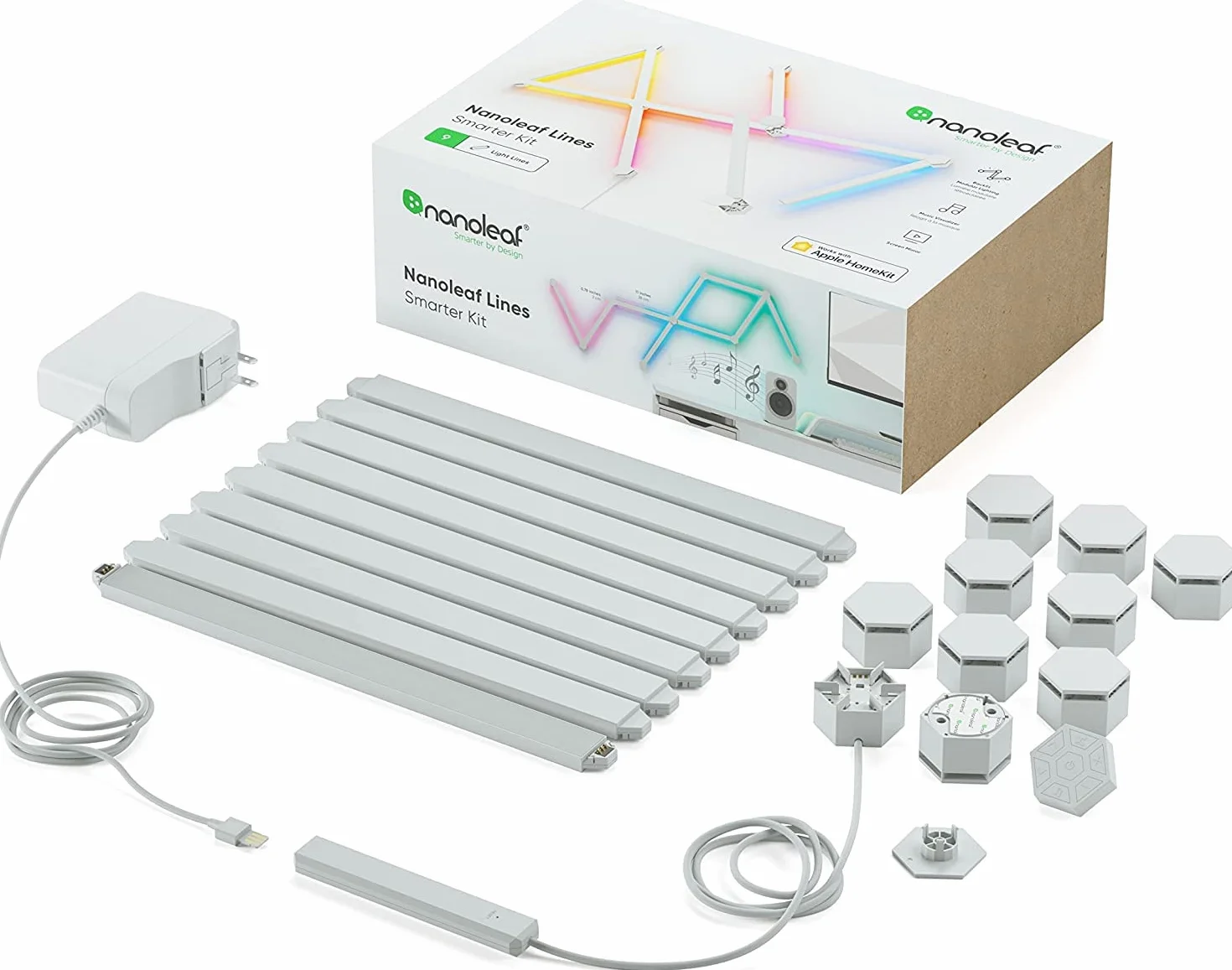 Nanoleaf ‎NL59-K-0002LW-9PK-EU Lines - 9 listew świetlnych, Pakiet startowy