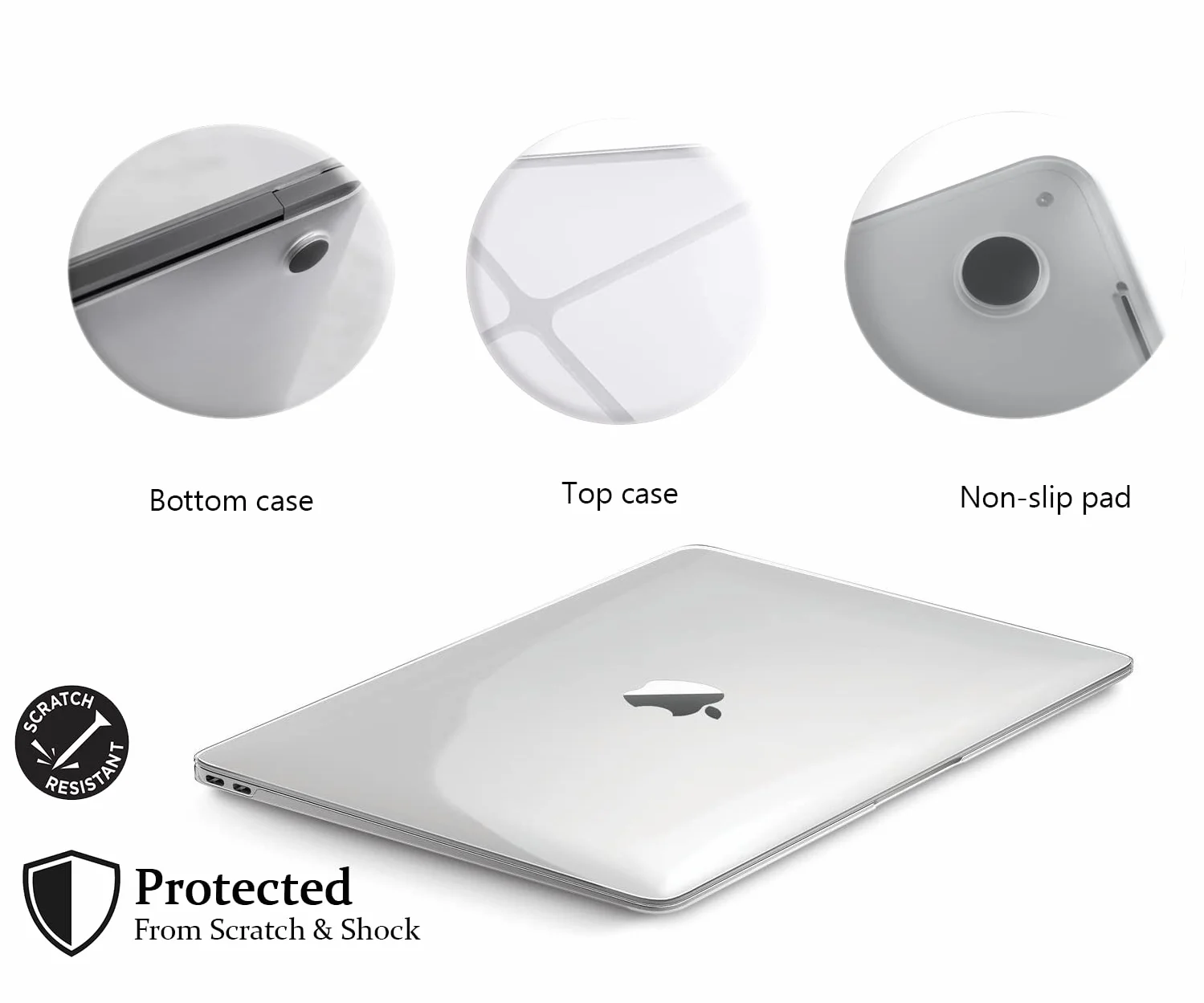 GVTECH Etui ochronne MacBook Air 13 2010-2017 A1369 A1466 przezroczyste