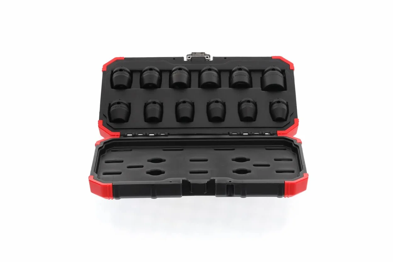 GEDORE red Zestaw kluczy nasadowych do wkrętarki udarowej, zestaw 12-częściowy, 1/2", 6-kątna nakrętka, SW 10-24 mm, do samochodów osobowych, R63003012