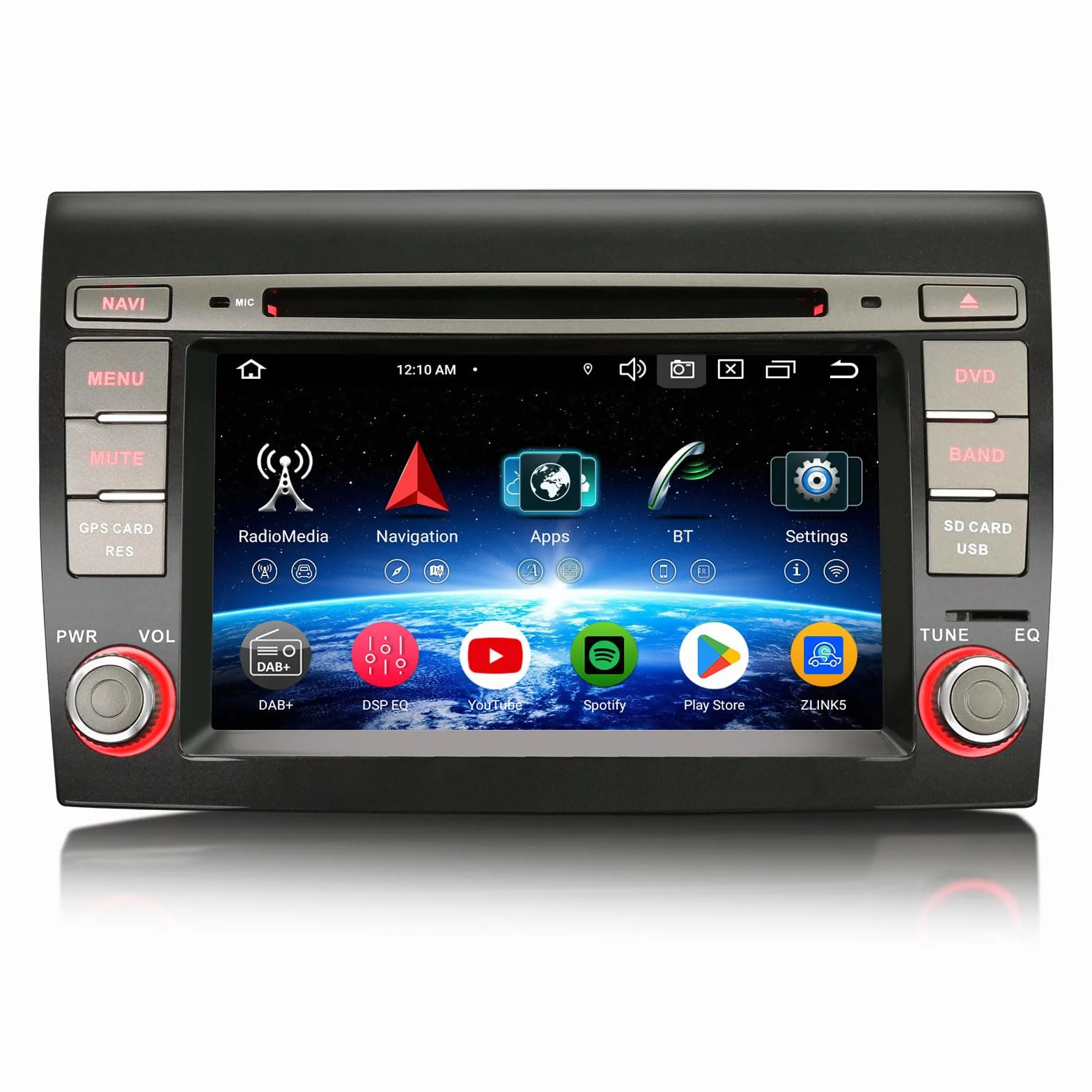 Erisin Radio Samochodowe 7 Cali 8-Rdzeniowe 4GB+64GB Android 14 Bluetooth GPS dla FIAT Bravo 2007-2014