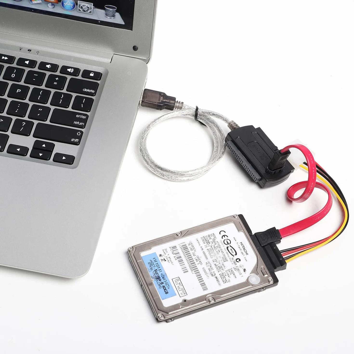 DIGIFLEX Kabel adaptera SATA IDE na USB do dysku twardego HDD - 2,5/3,5 - obsługuje dysk twardy SATA, dysk twardy 2,5 cala, dysk twardy 3,5 cala, CD-ROM, DVD-ROM, CD-RW, urządzenie COMBO, DVD-RW do